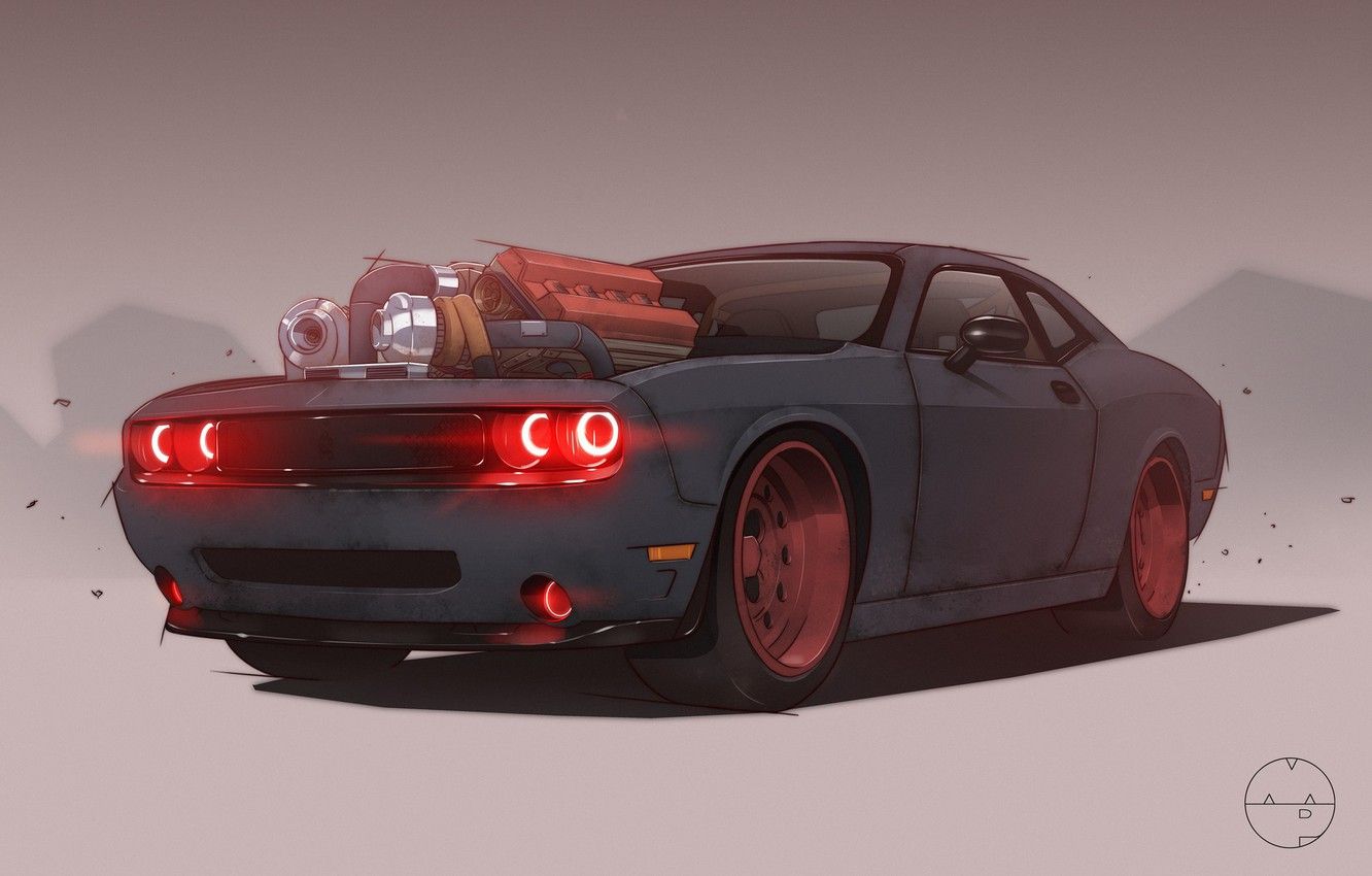 Dodge Challenger Demon nero, V8 HEMI 6.2 sovralimentato, 1332x850 720p, Laptop