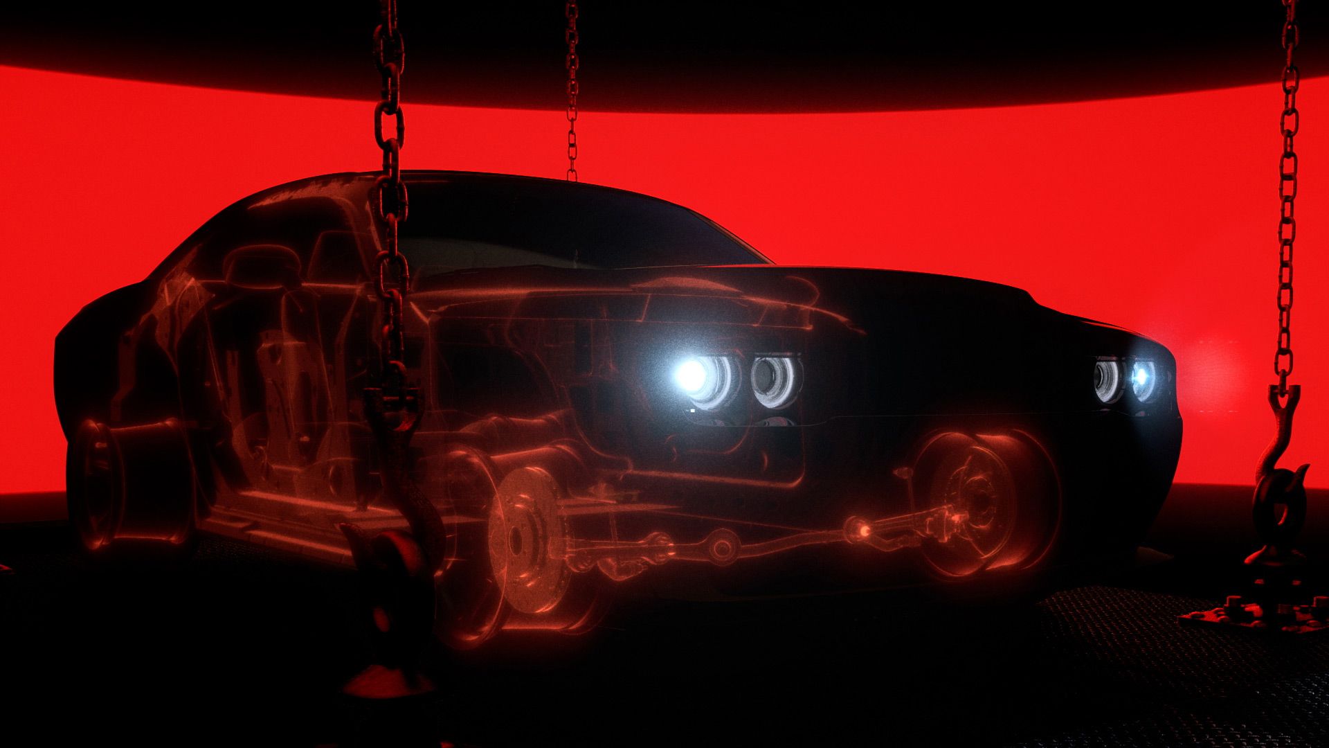 Dodge Challenger Demon raggi X, V8 HEMI 6.2 sovralimentato, 1920x1080 Full HD, PC Desktop