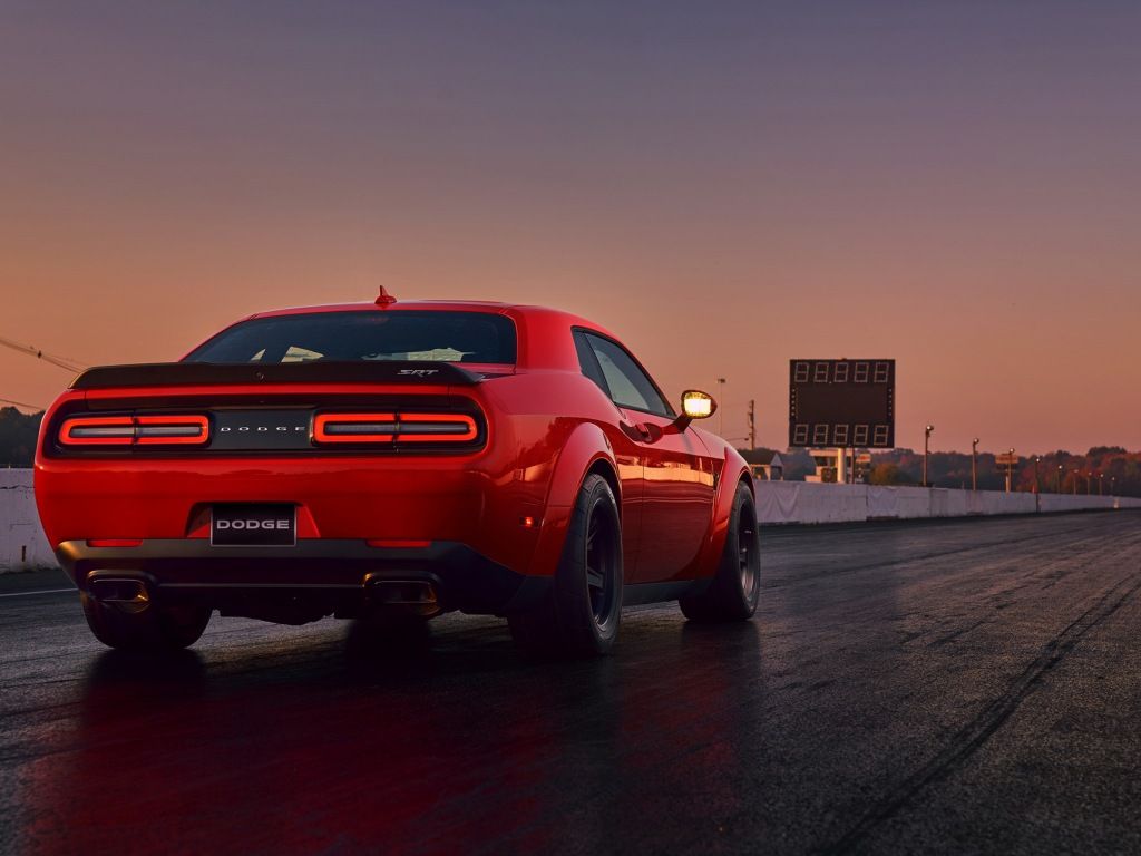 Dodge Challenger SRT Demon rossa, 1024x768 HD, Desktop