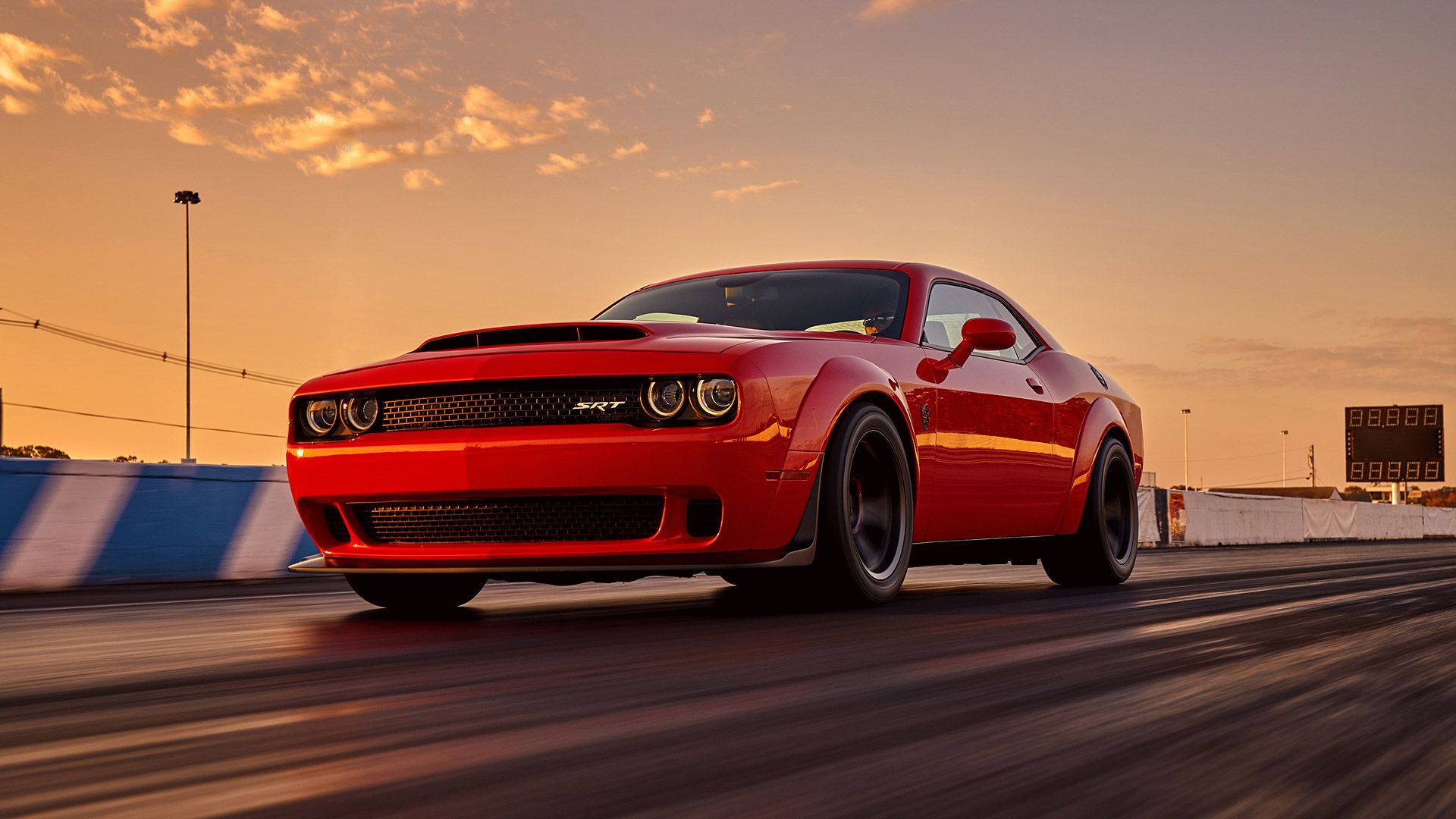 Dodge Challenger SRT Demon rossa, modello 2018, 1920x1080 Full HD, PC Desktop