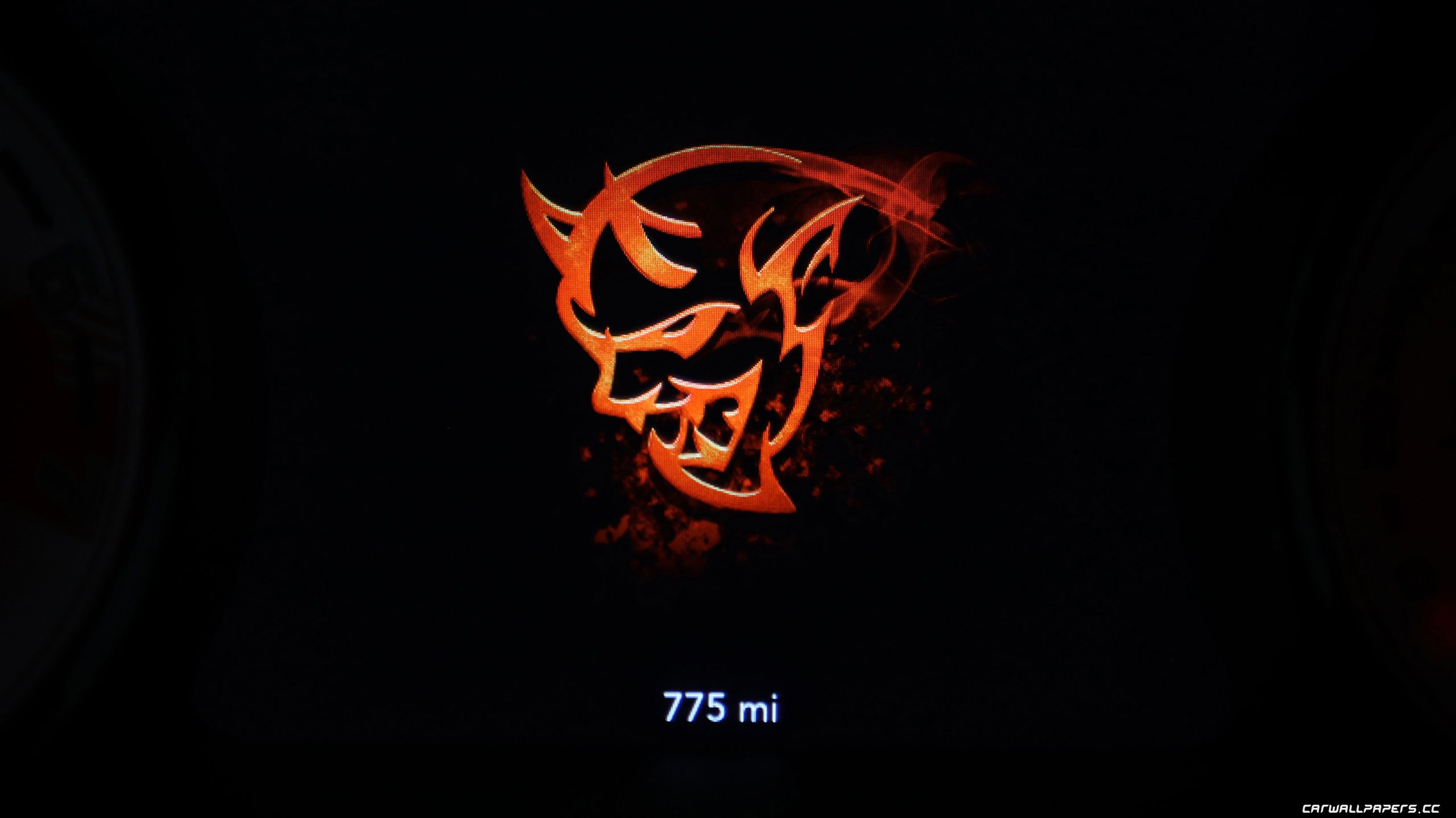 Logo demone arancione Dodge Demon, 2560x1440 2K, Desktop