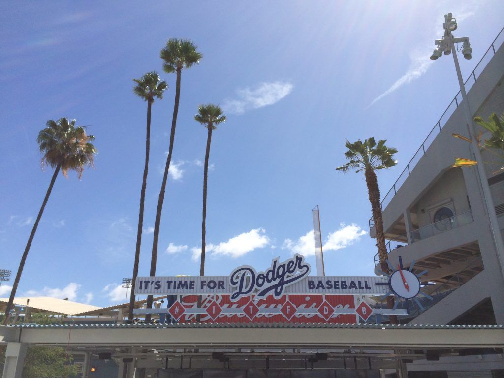 Dodger Stadium al tramonto, Los Angeles, California, 1313x750 HD, Desktop
