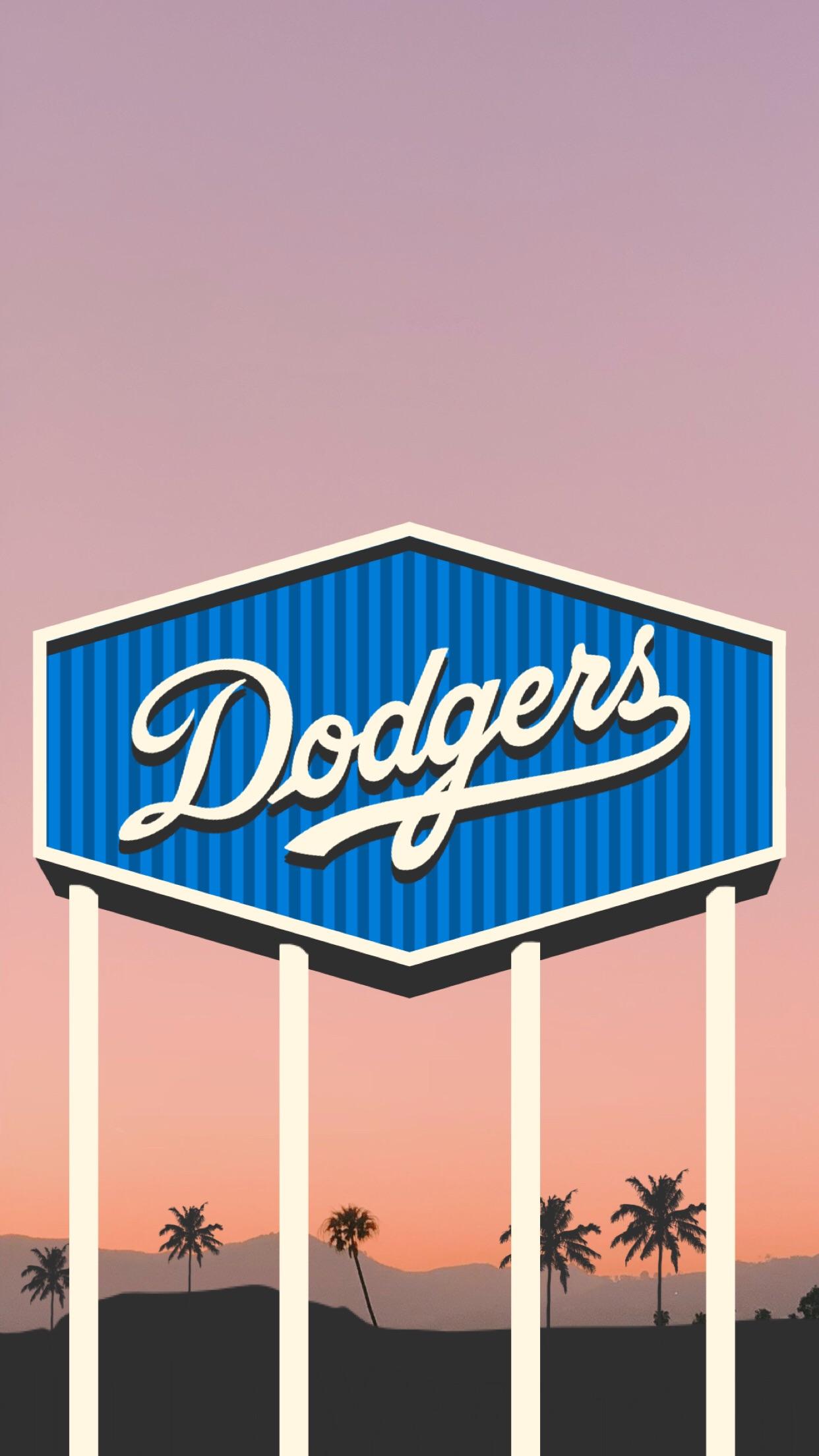 Insegna Dodgers al tramonto, 1242x2208 Full HD Verticale, Smartphone