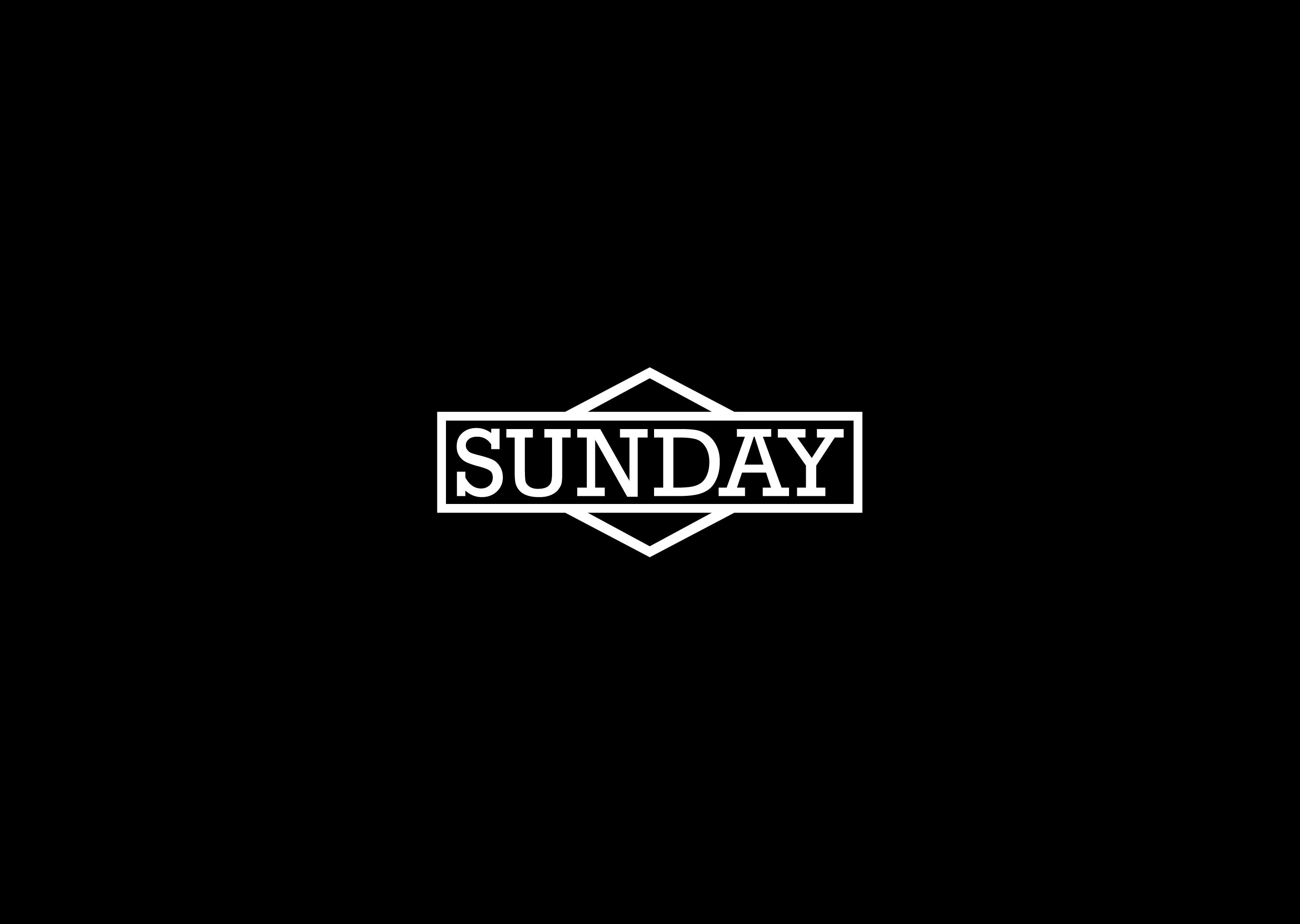 Logo Sunday su sfondo nero, 2880x2048 WQXGA, Laptop