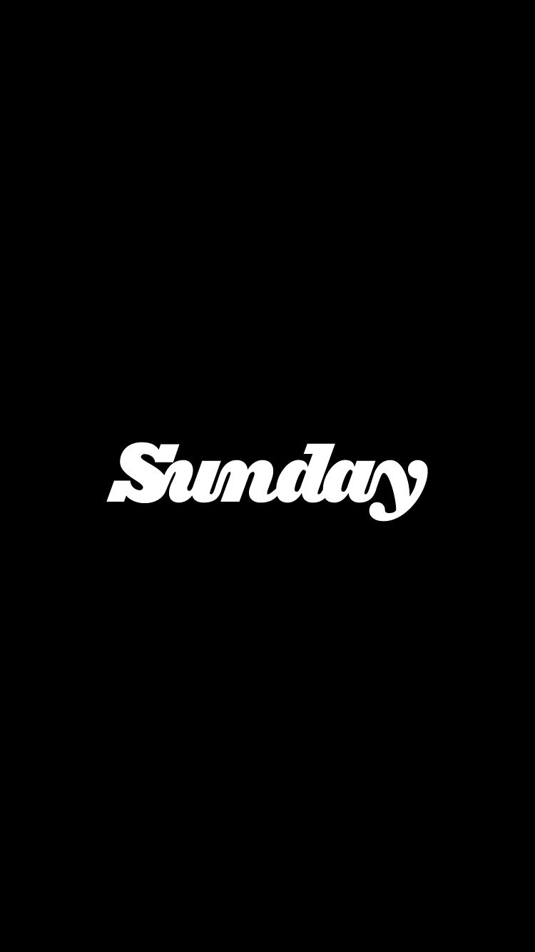 Scritta Sunday su sfondo nero, 750x1334 Verticale, Mobile