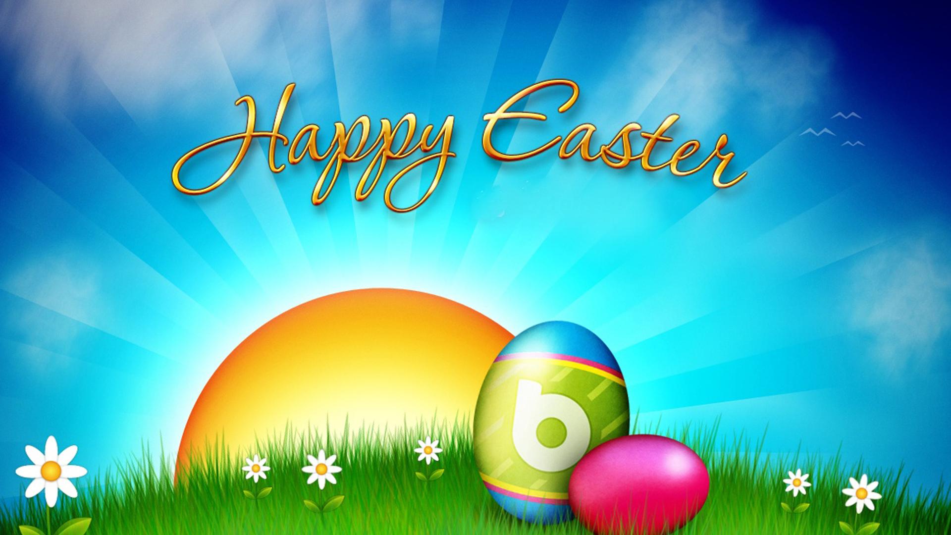 Uova di Pasqua colorate su prato, 1920x1080 Full HD, Desktop