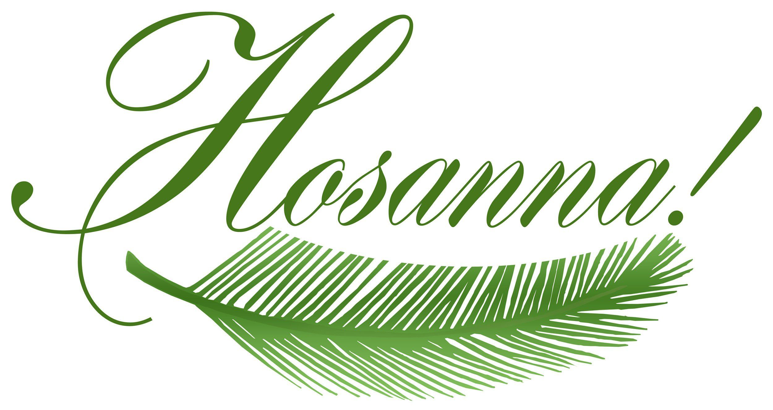 Scritta Hosanna con ramo palma, 2500x1327 Hi-Res, PC