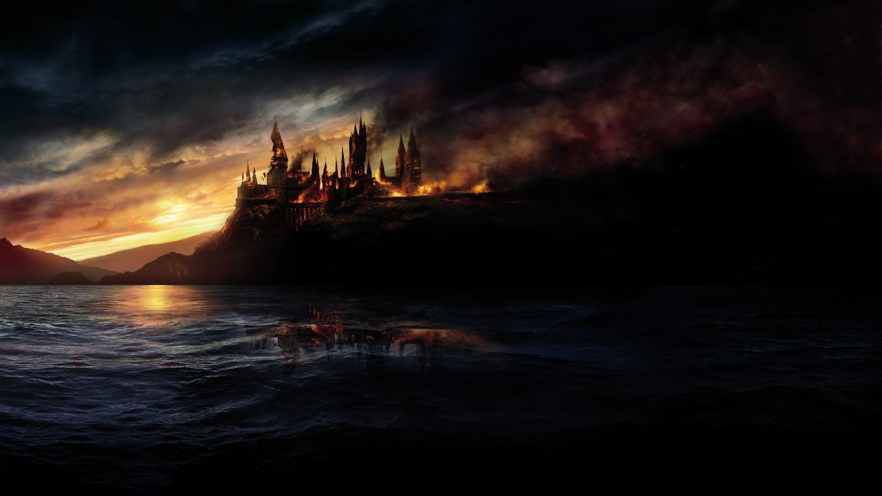 Hogwarts in fiamme, Harry Potter, 1280x720 HD, PC Desktop