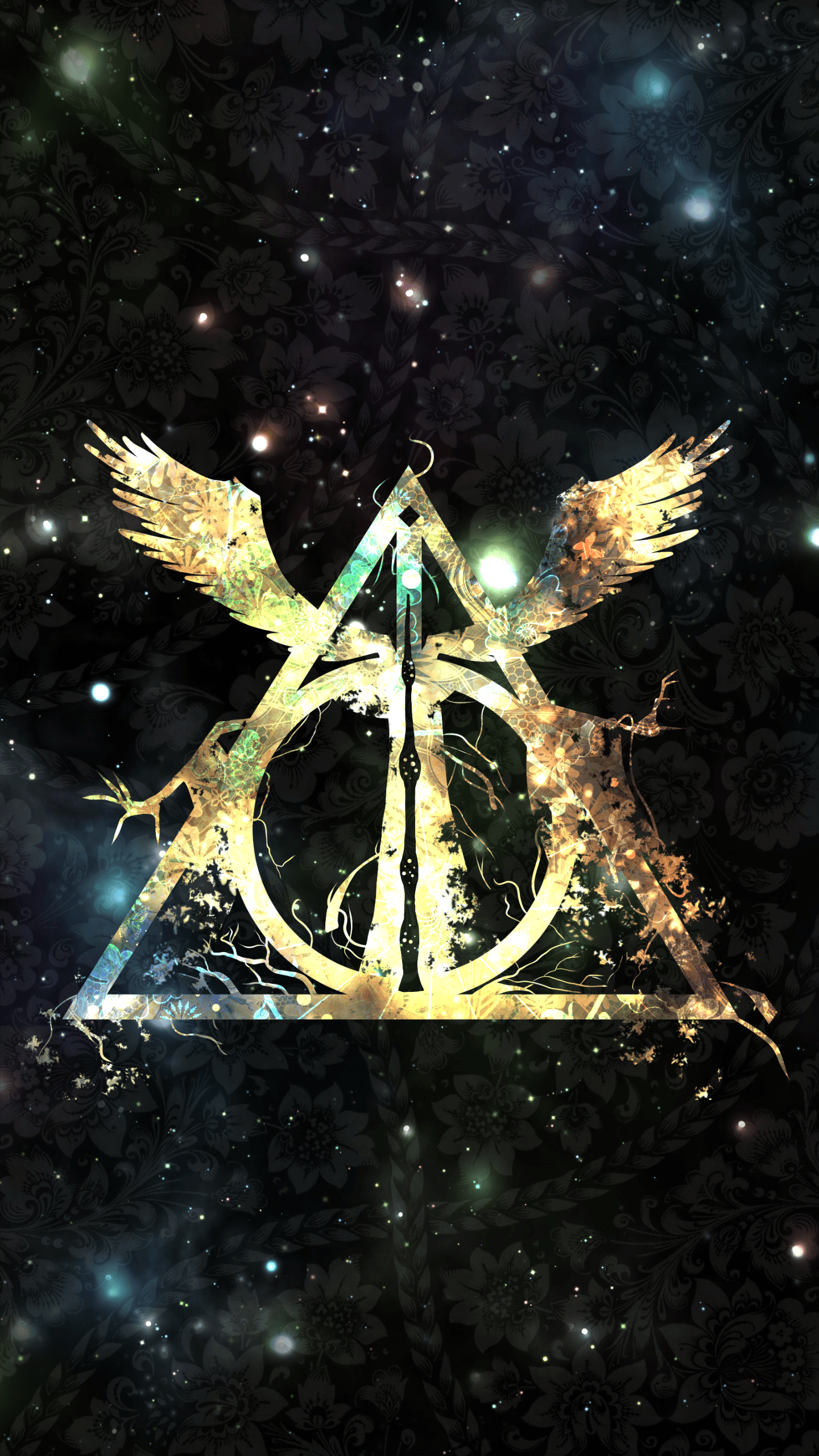 Simbolo Doni della Morte, Harry Potter, J.K. Rowling, 1440x2560 Full HD Verticale, iPhone