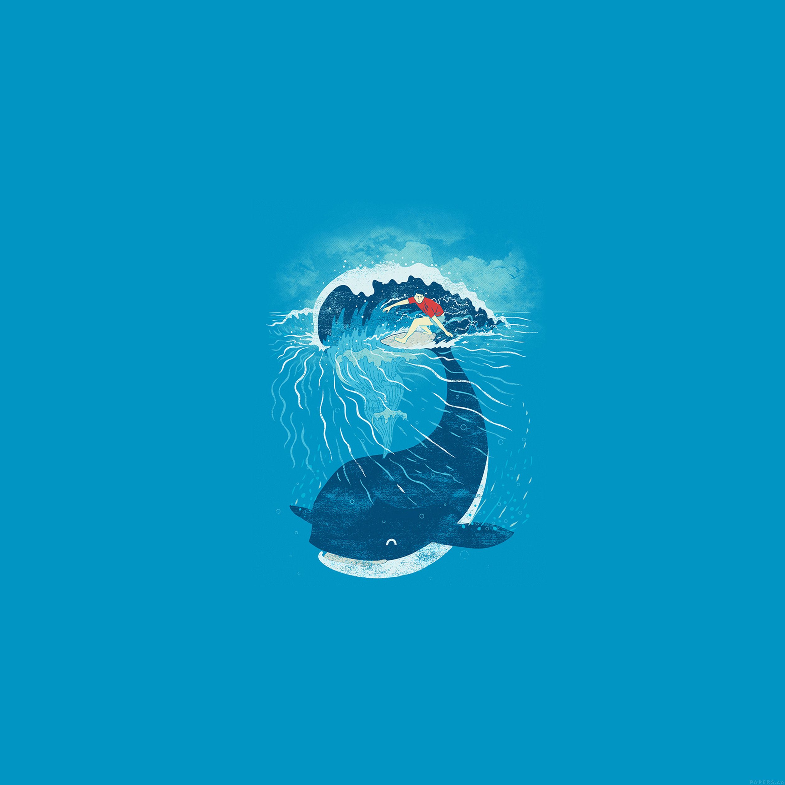 Balena onda surfista illustrazione, 2524x2524 Hi-Res, iPad Air