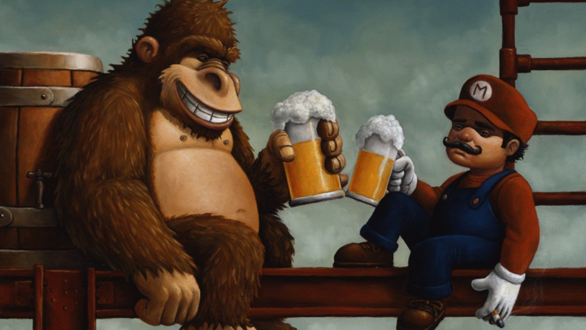 Donkey Kong e Mario birra, idraulico, 1920x1080 Full HD 1080p, Desktop