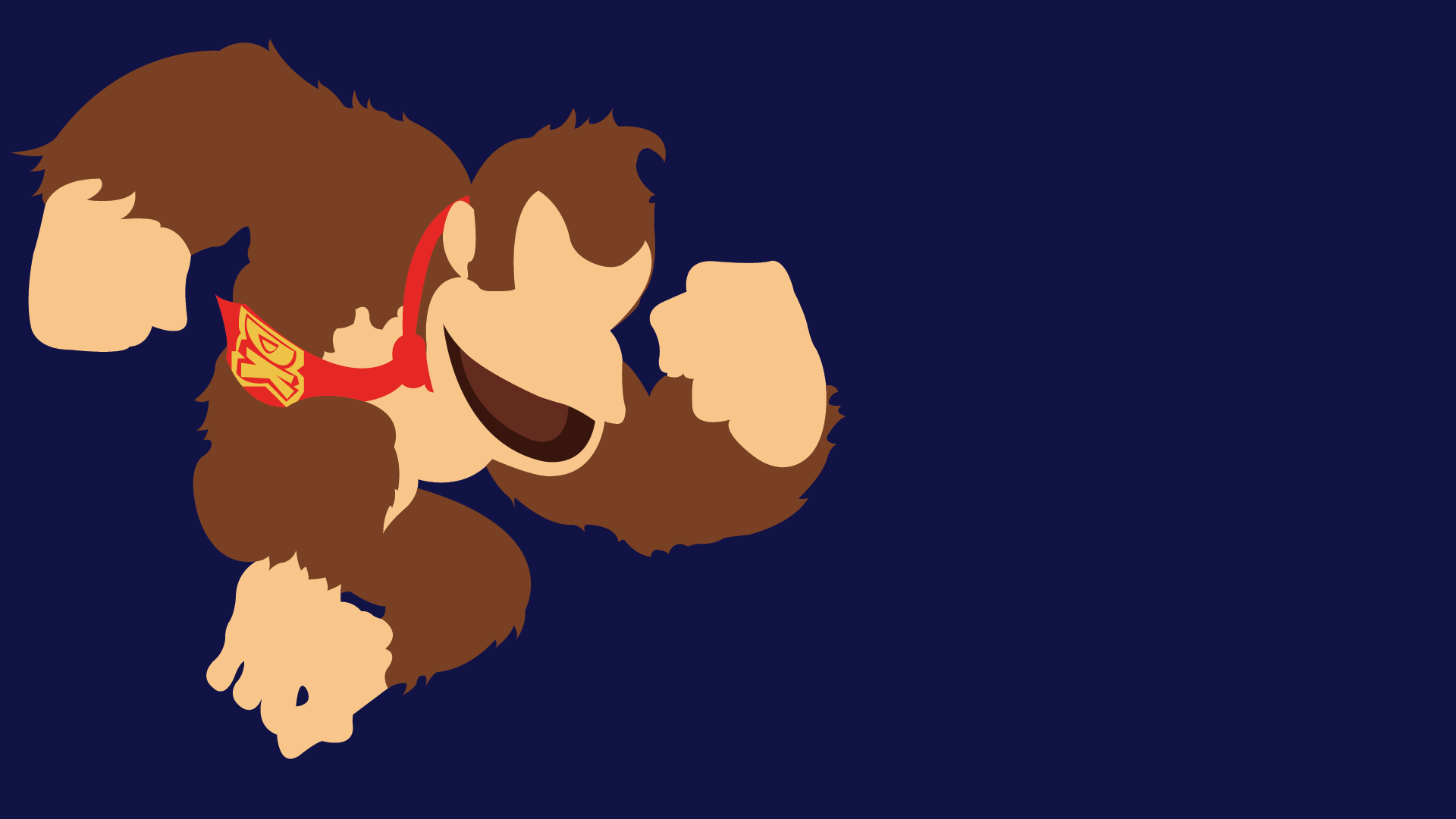 Donkey Kong minimalista sfondo blu, 1920x1080 1080p, PC