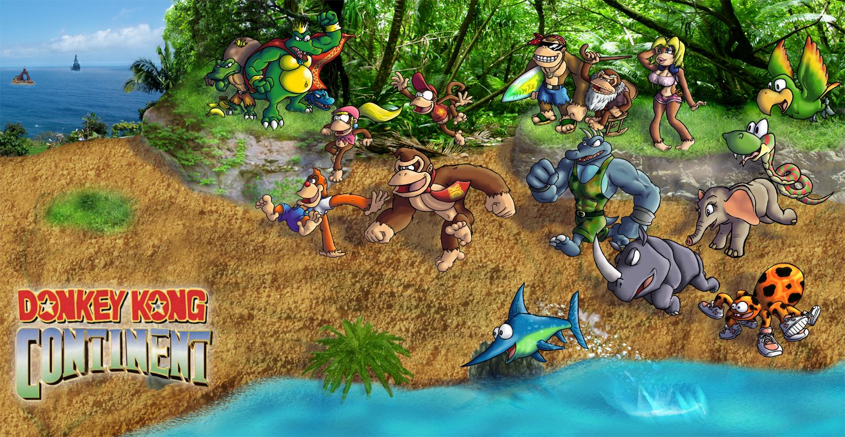 Donkey Kong personaggi giungla, 1674x867 900p, Laptop