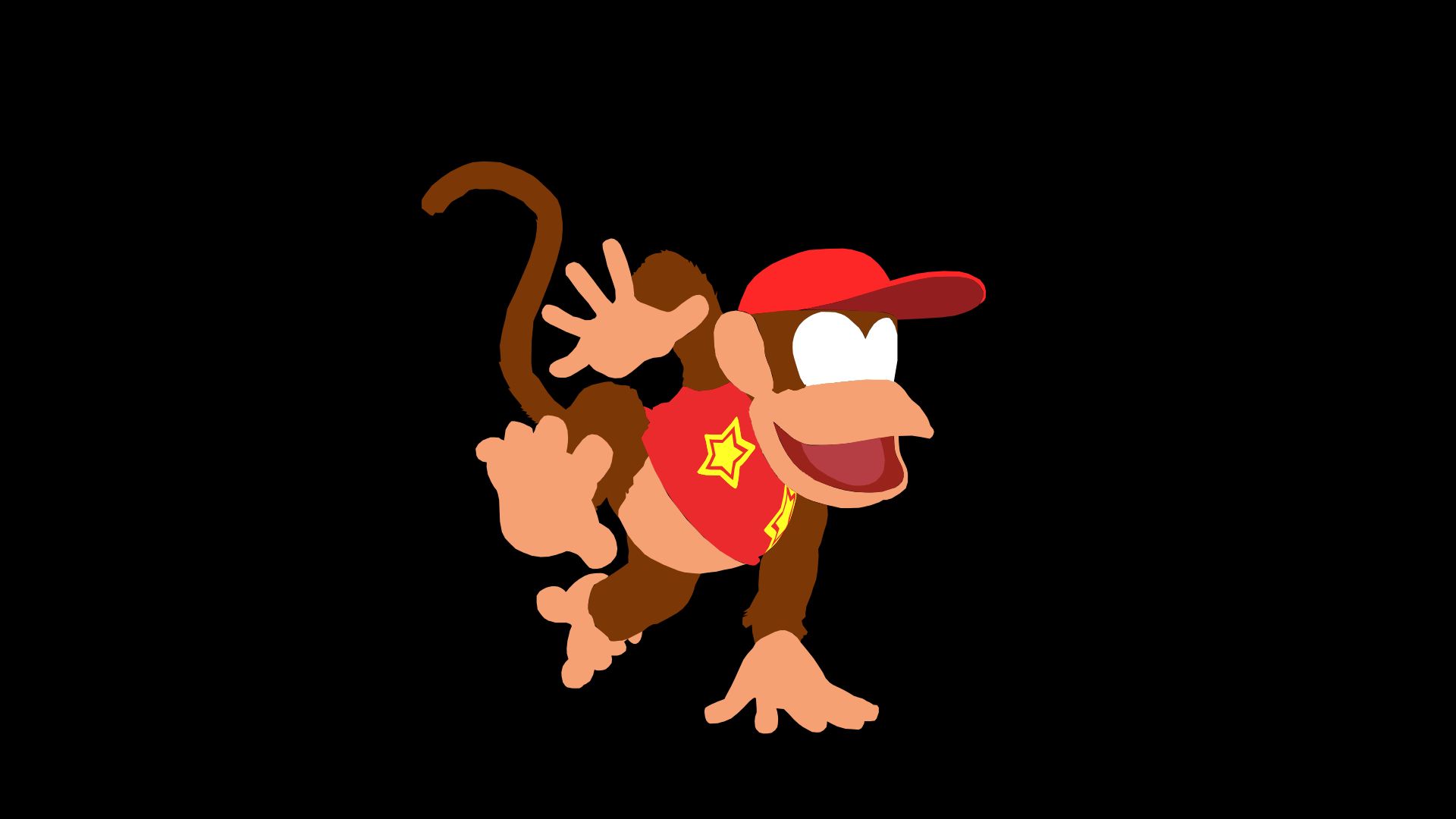 Diddy Kong sfondo nero, 1920x1080 Full HD, PC