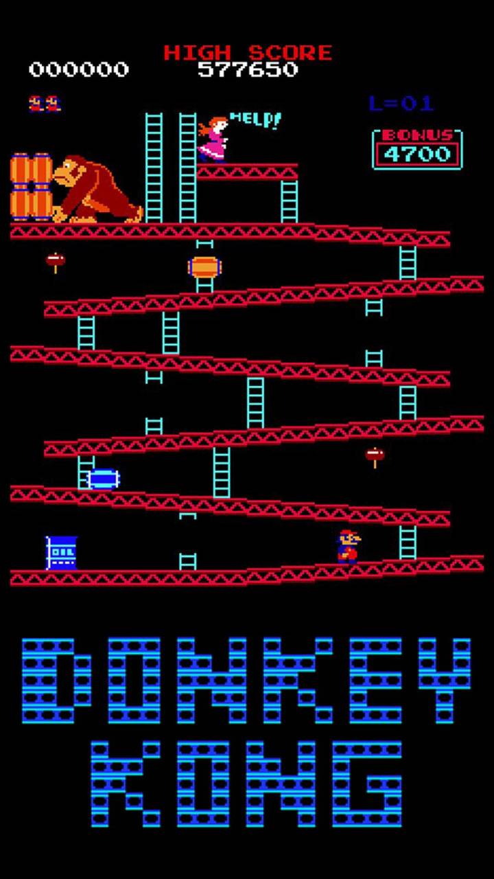 Donkey Kong schermata arcade, 720x1280 Verticale, Mobile