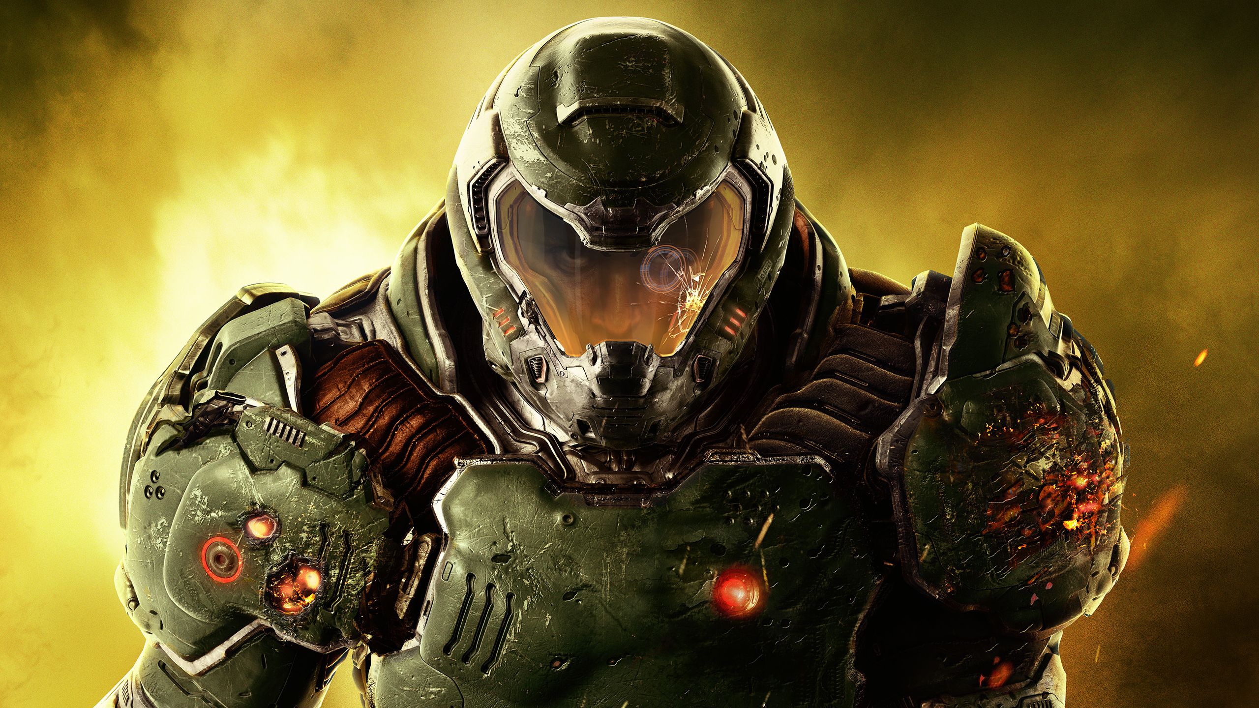 Doom Slayer armatura verde, 2560x1440 QHD, Laptop