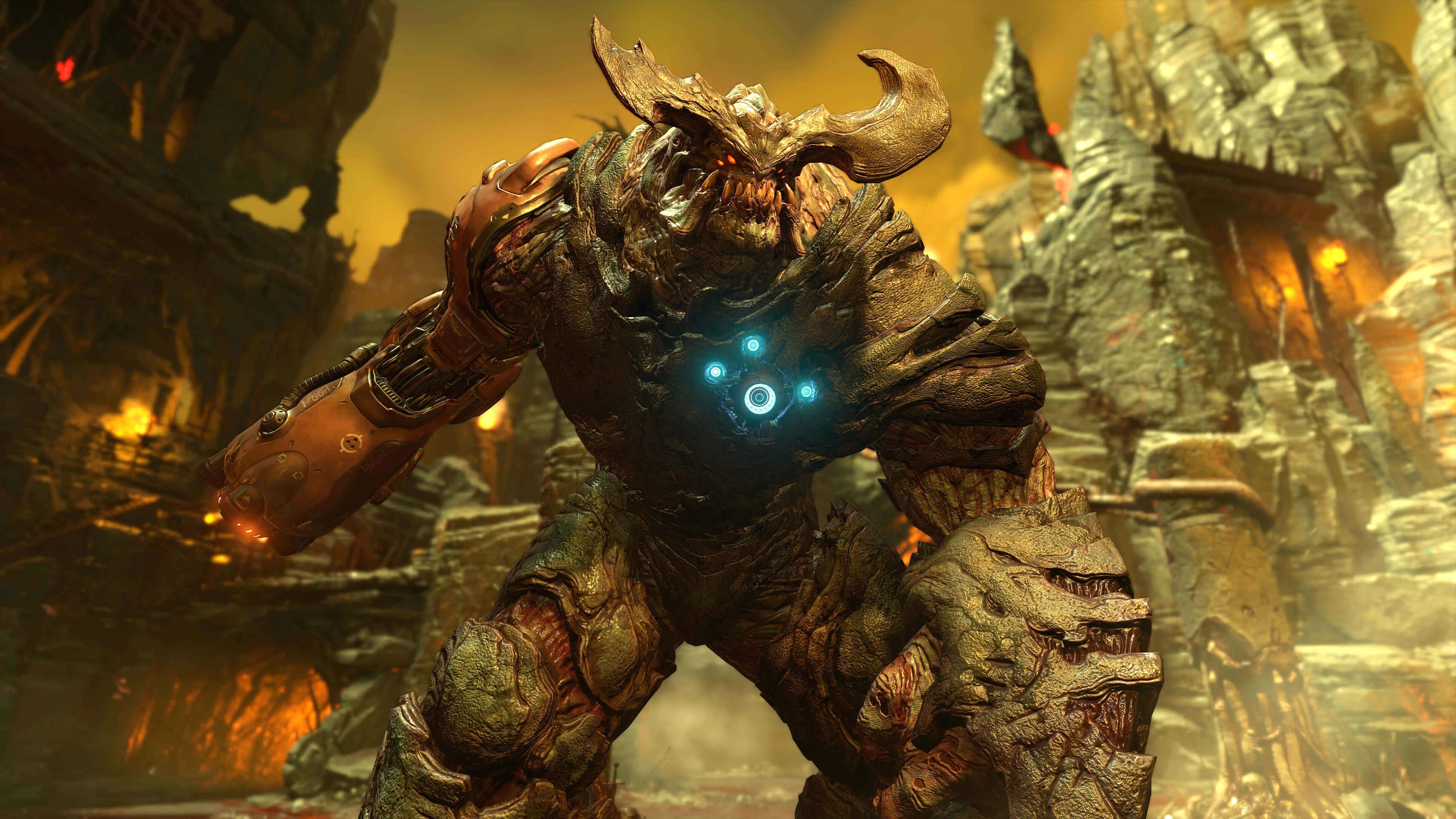 Demone Doom occhio blu, 3840x2160 4K, Monitor 4K