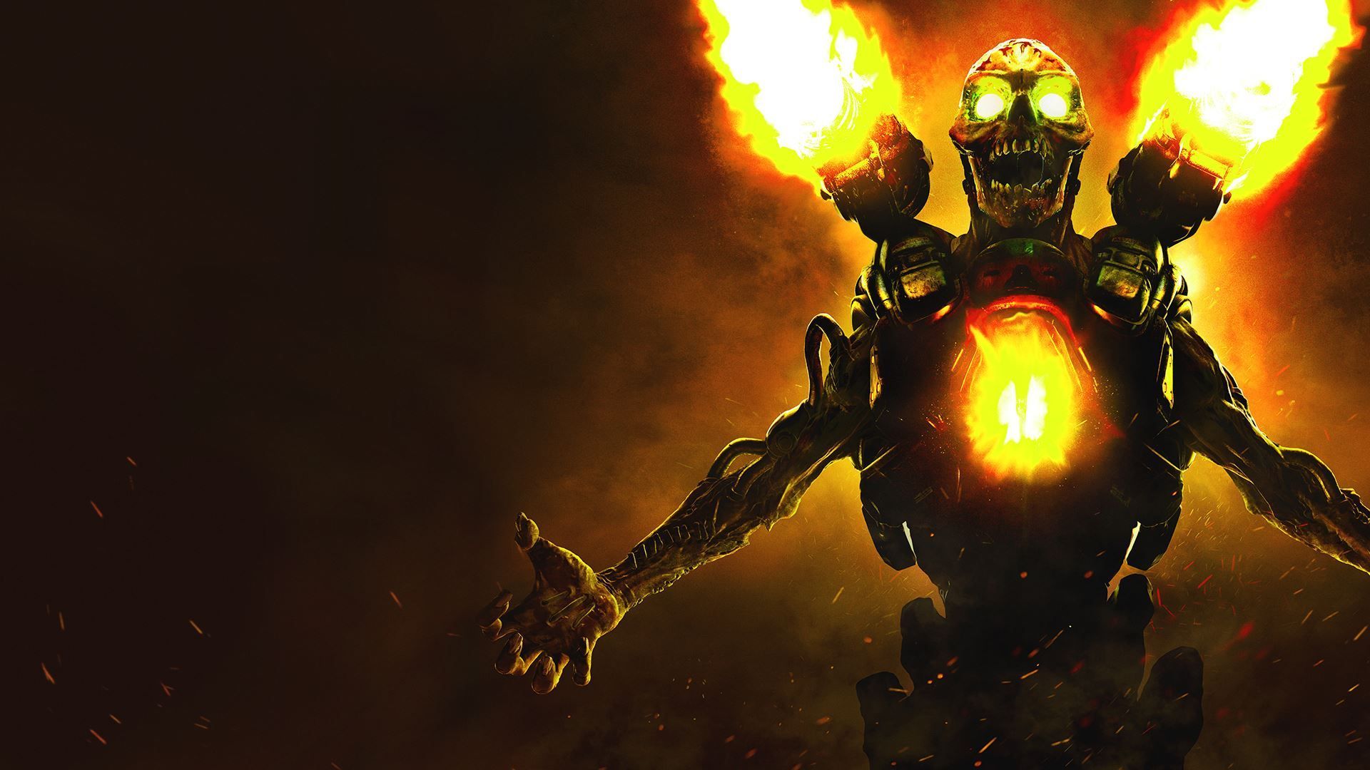 Demone Doom fiamme arancioni, 1920x1080 Full HD 1080p, Desktop