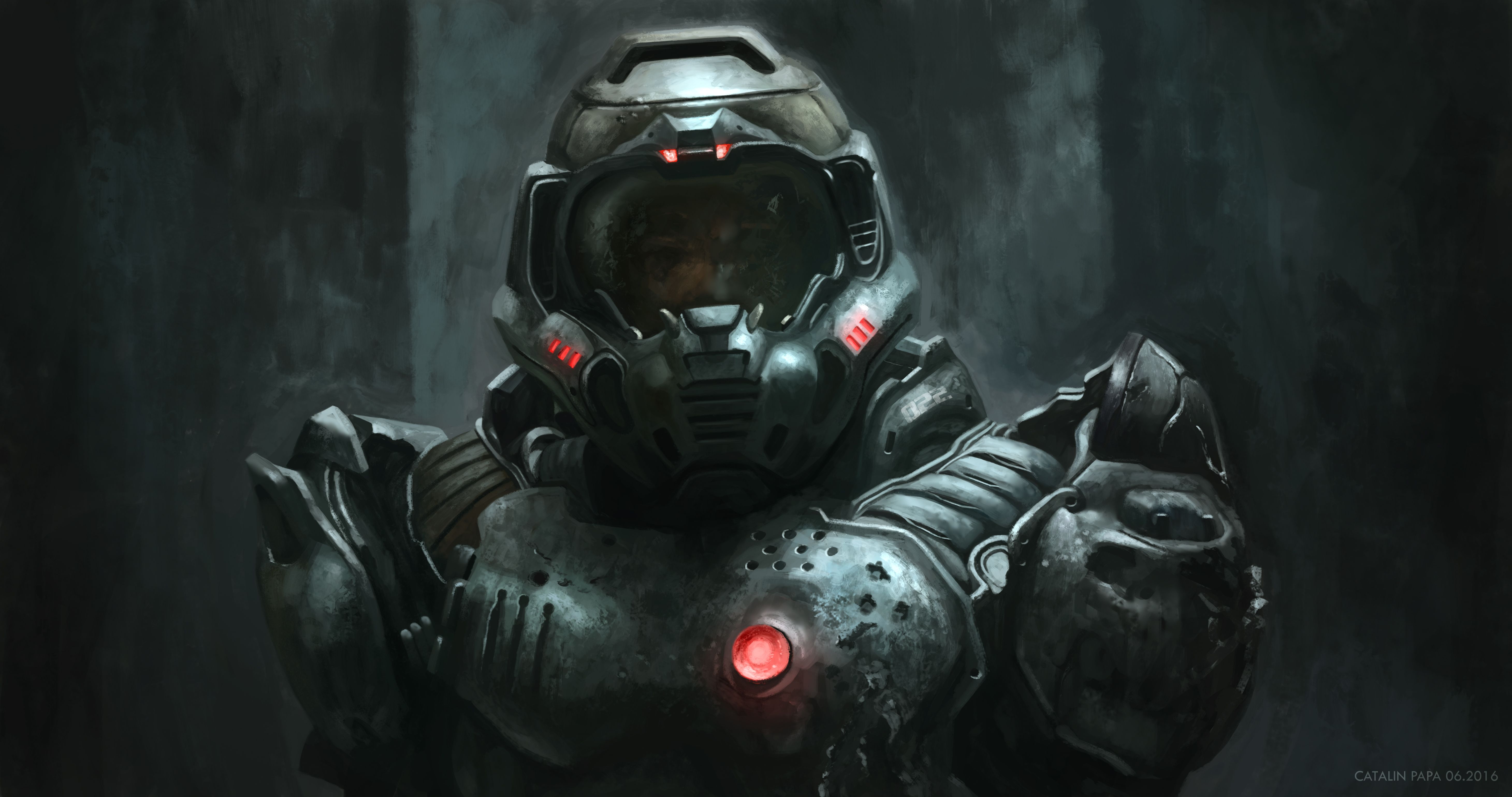 Doom Slayer armatura casco, 5840x3080 4K Ultra HD, Monitor 4K