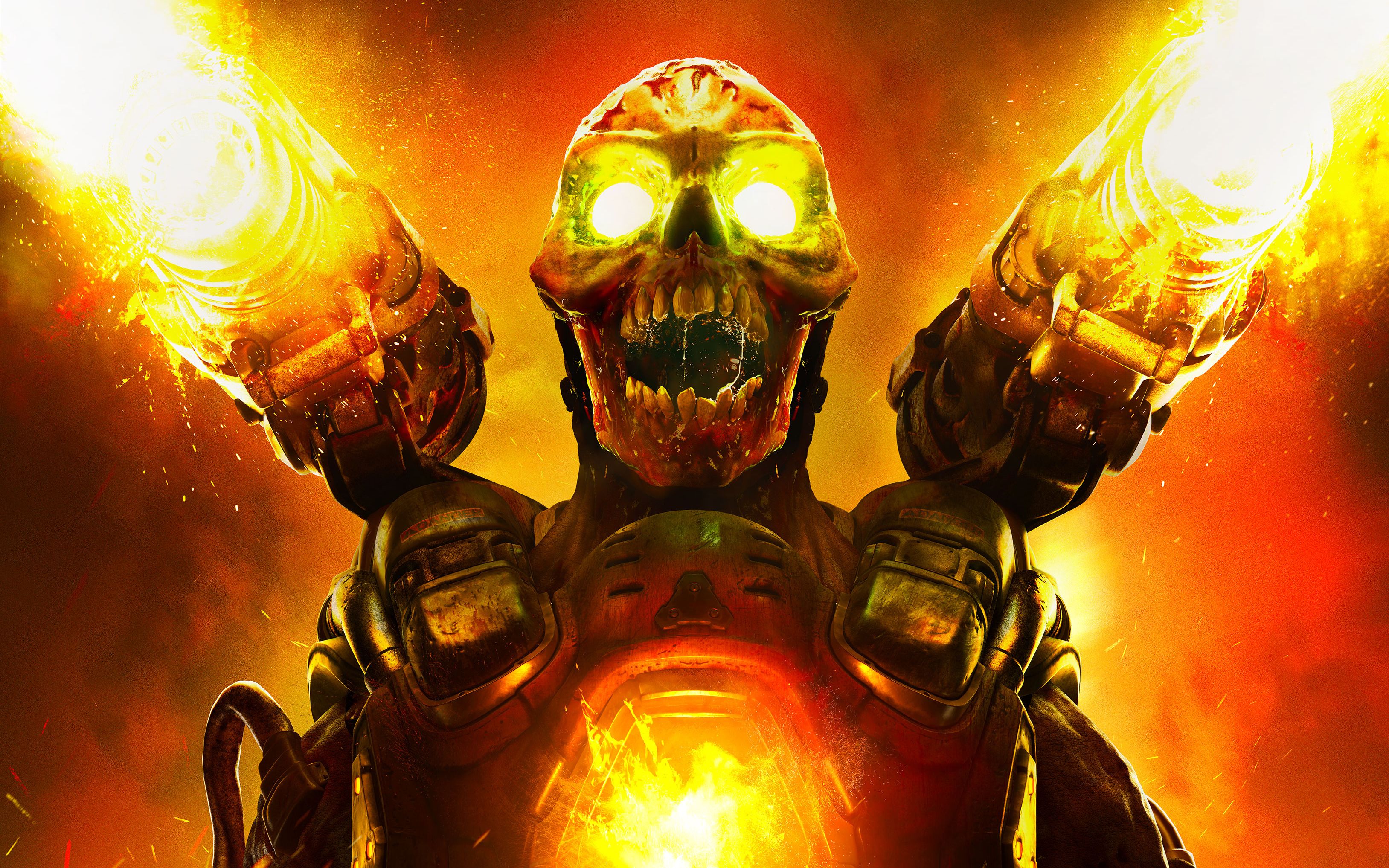 Doom teschio demoniaco fiamme, 3256x2035 2K+, PC