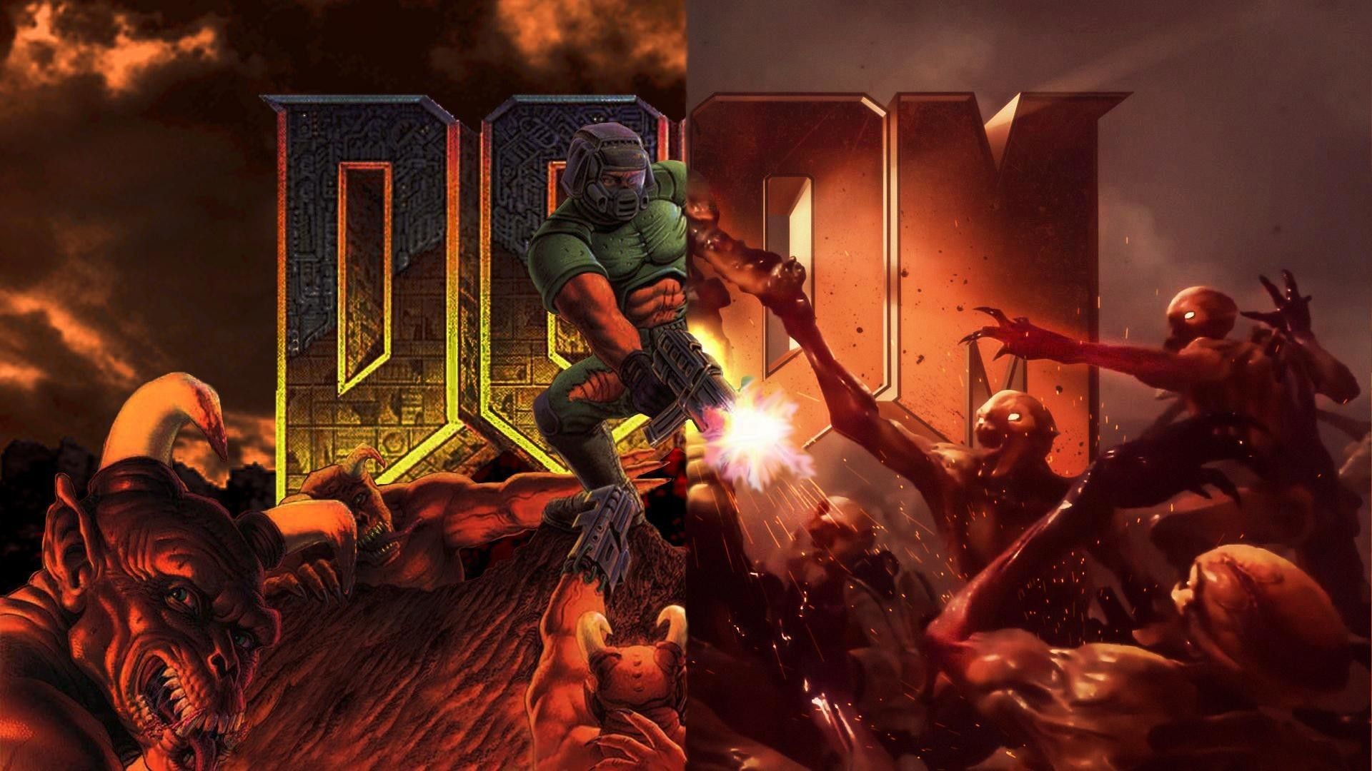 Doom personaggio con arma demoni, 1920x1080 Full HD 1080p, PC Desktop