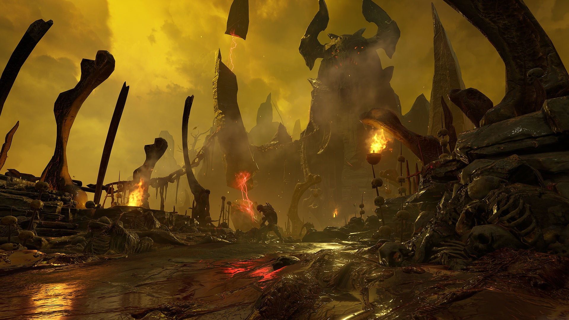 Doom paesaggio infernale demoniaco, 1920x1080 Full HD, Laptop