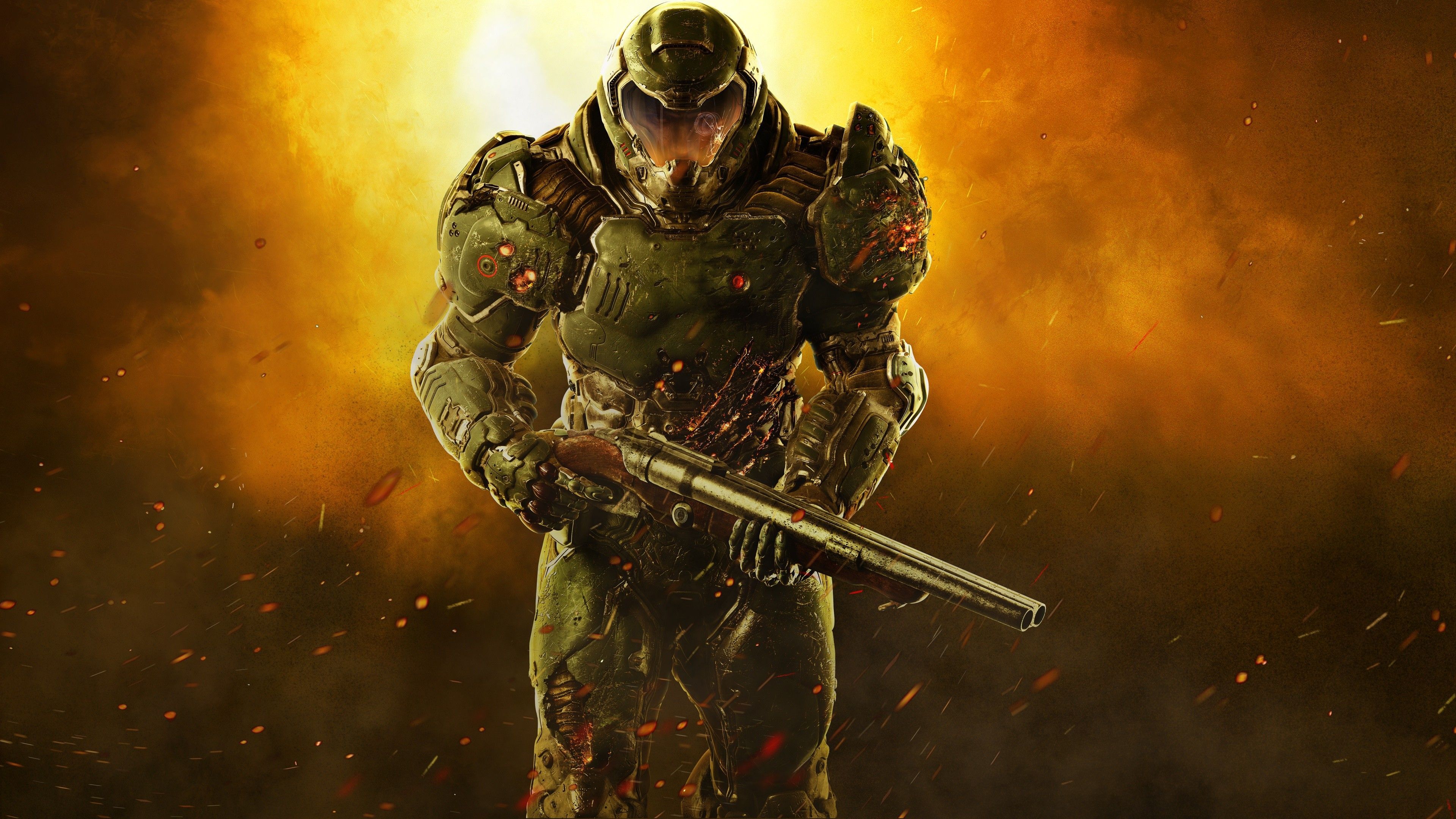 Doom Slayer con fucile, 3840x2160 4K, Desktop 4K