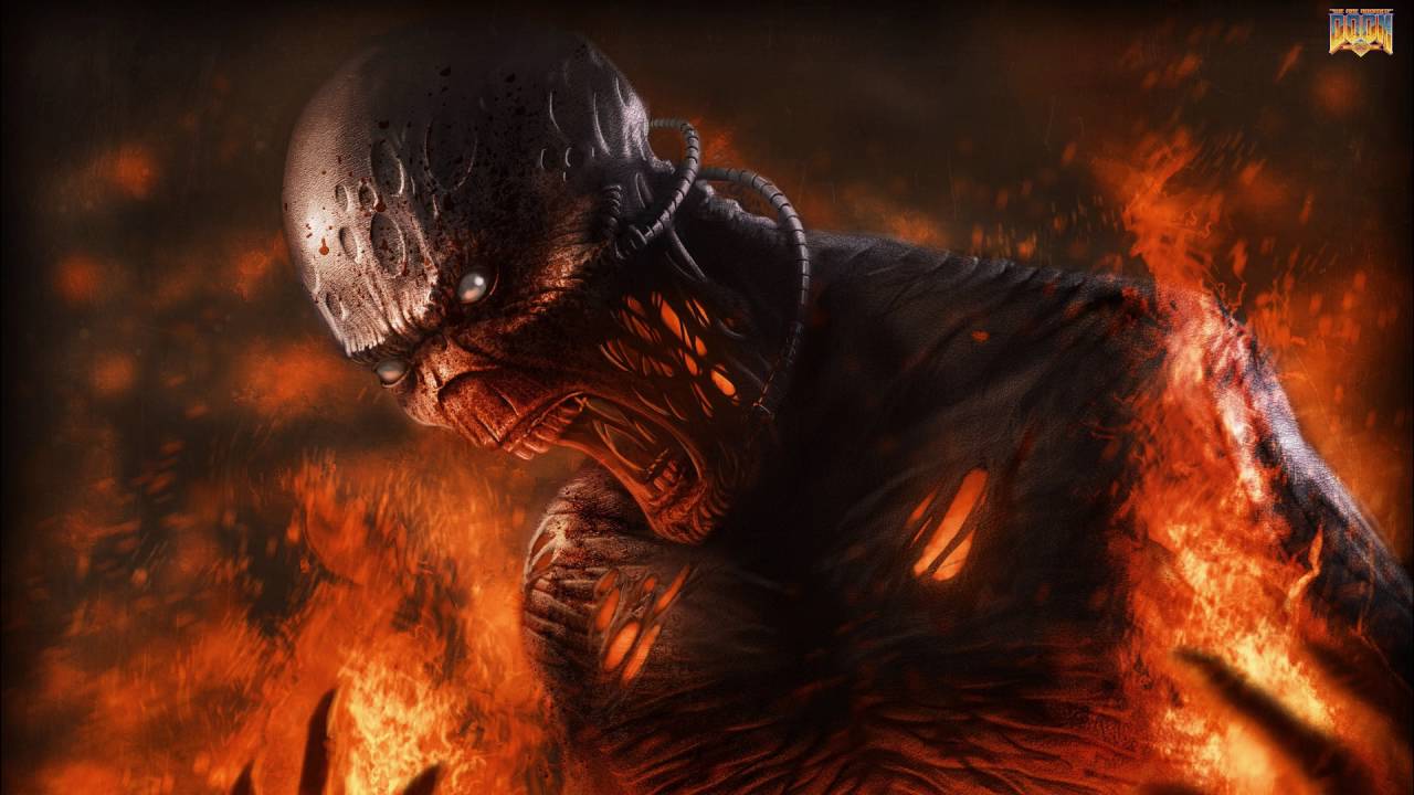 Demone Doom tra le fiamme, 1280x720 720p, PC
