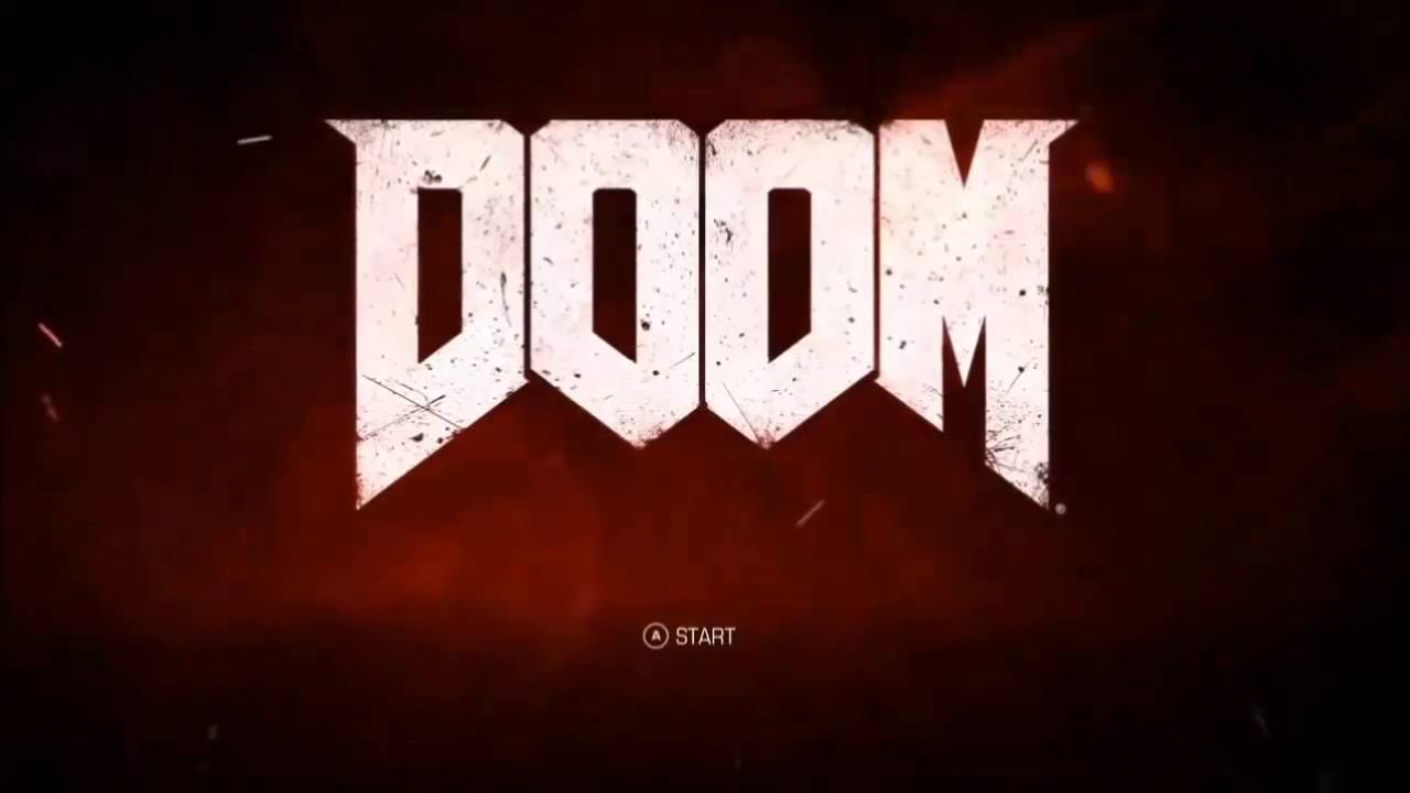 Logo Doom su rosso, 1280x720 HD, Desktop