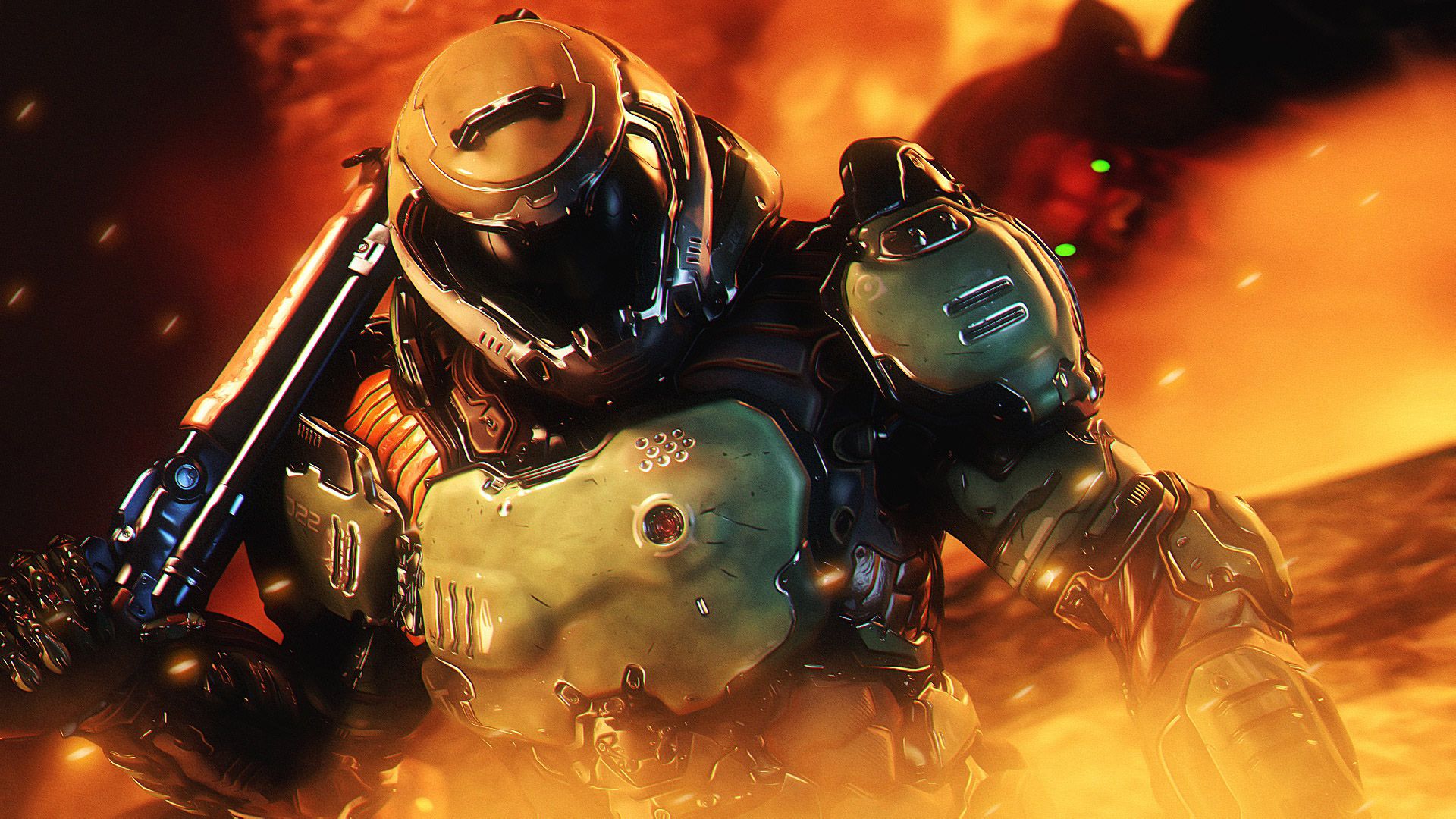Doom Slayer armatura arancione, 1920x1080 Full HD 1080p, Desktop