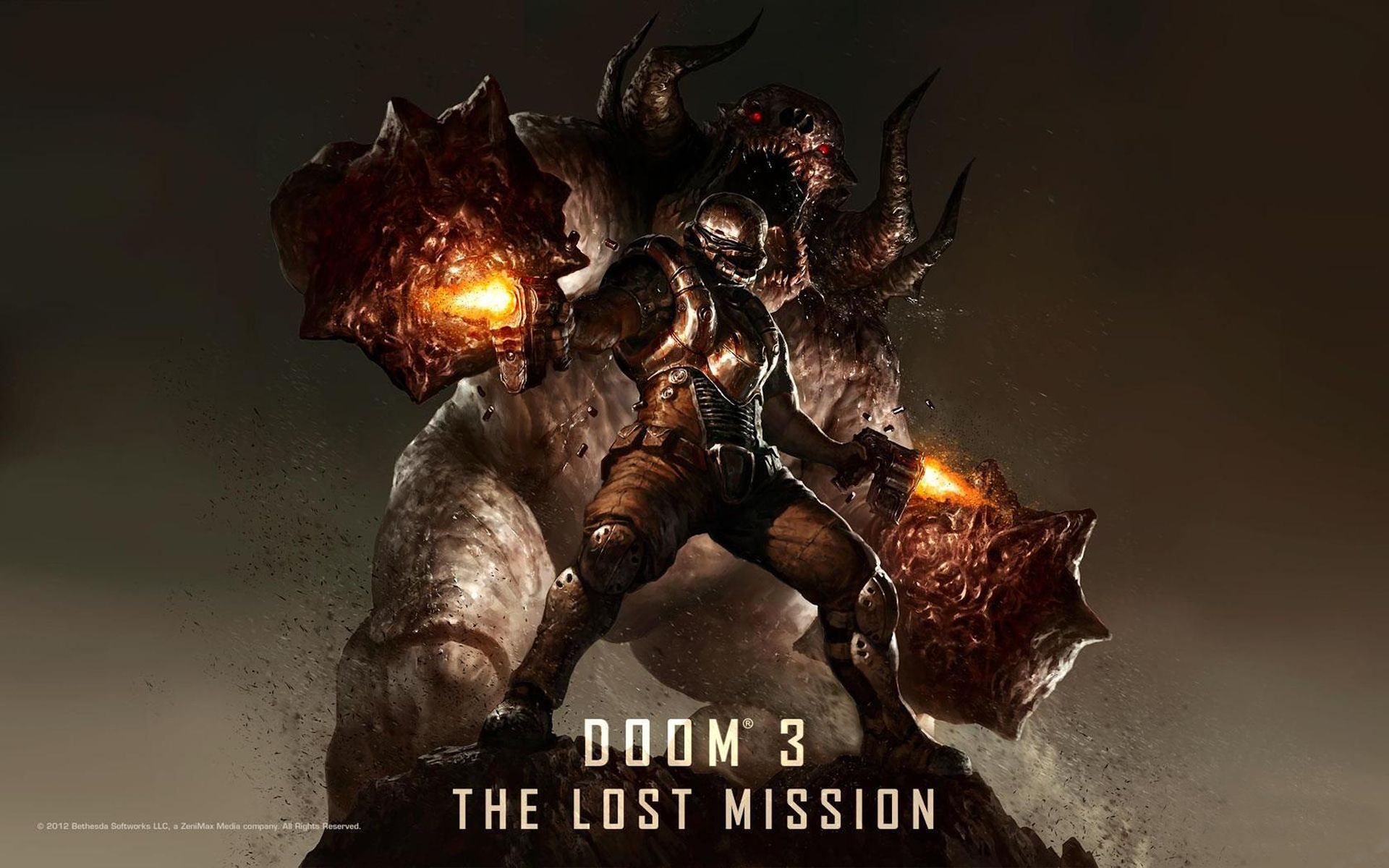 Doom 3 mostro demone armato, 1920x1200 Full HD+, PC Desktop