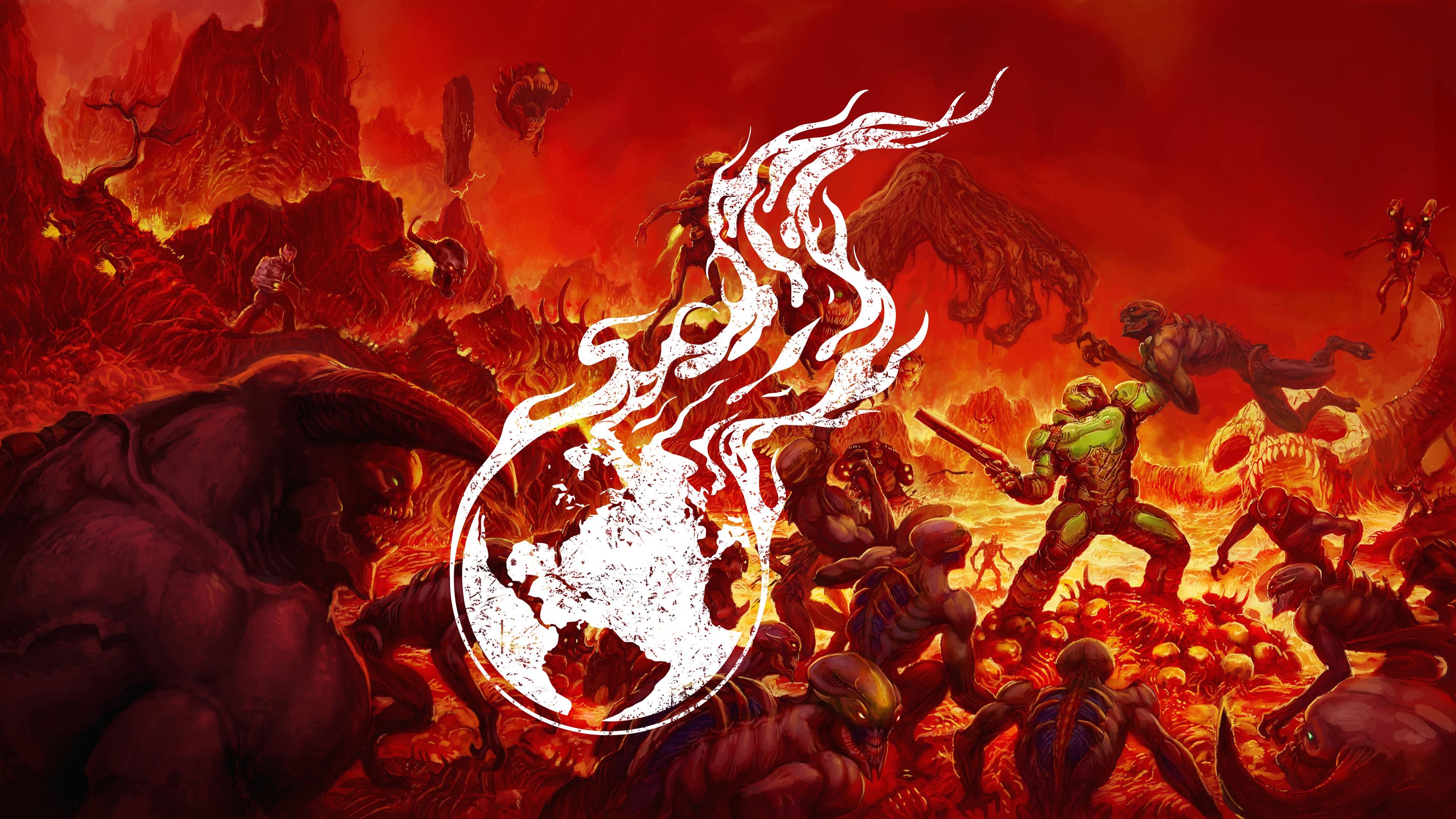Doom copertina rossa infernale, 3840x2160 Ultra HD, 4K TV