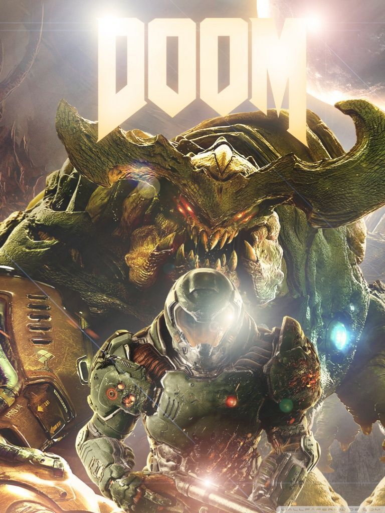 Doom Guy e demone, 768x1024 Verticale, Android