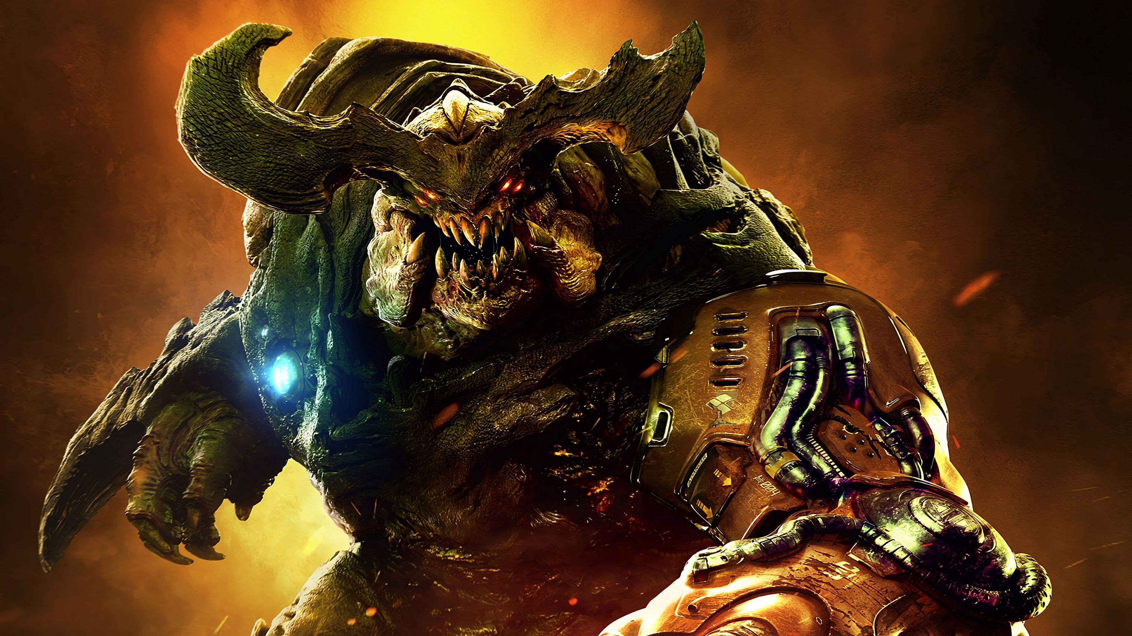 Demone Doom cornuto, 3840x2160 UHD, Monitor 4K