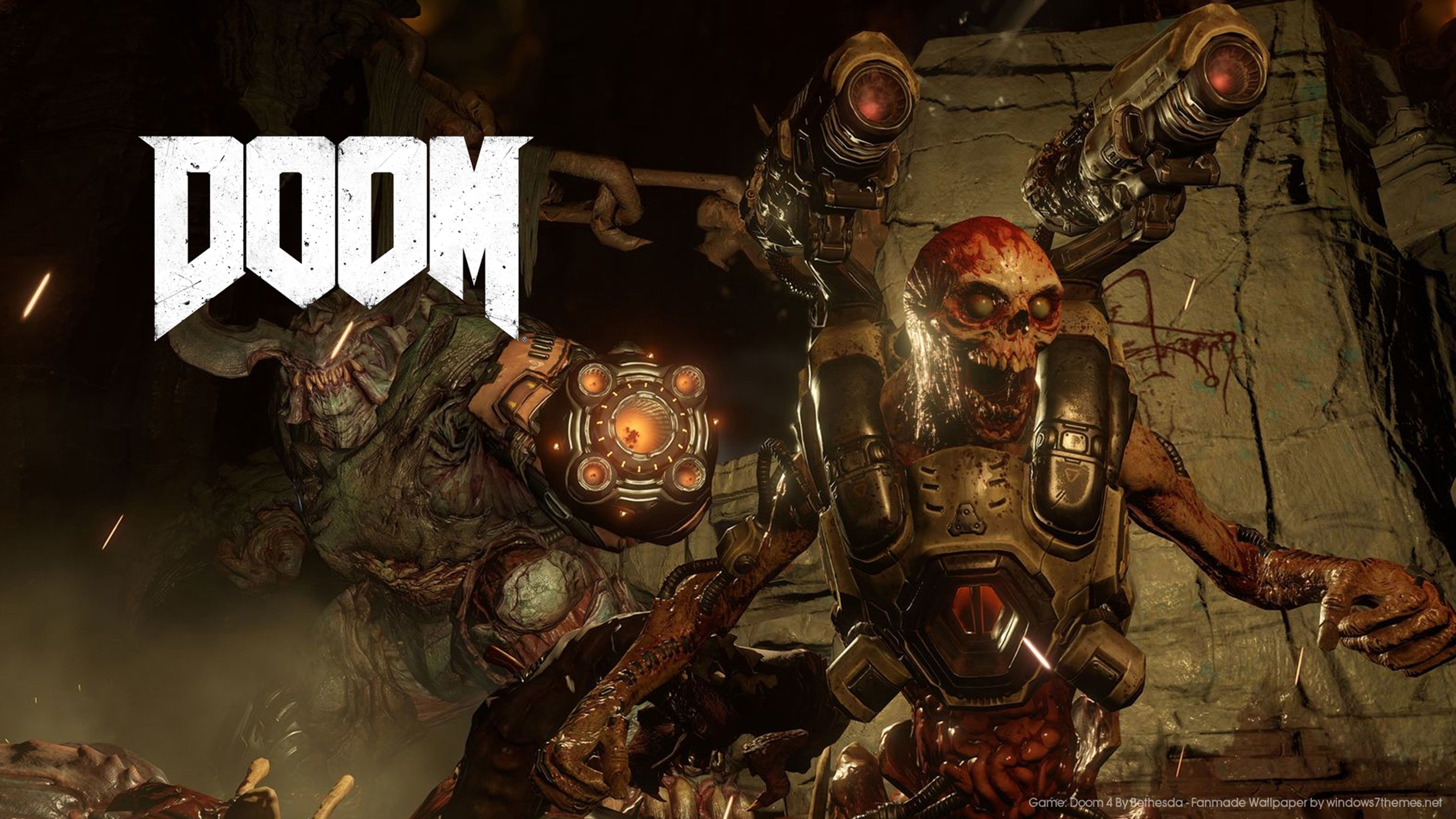Demoni Doom logo gioco, 3840x2160 4K, Desktop 4K