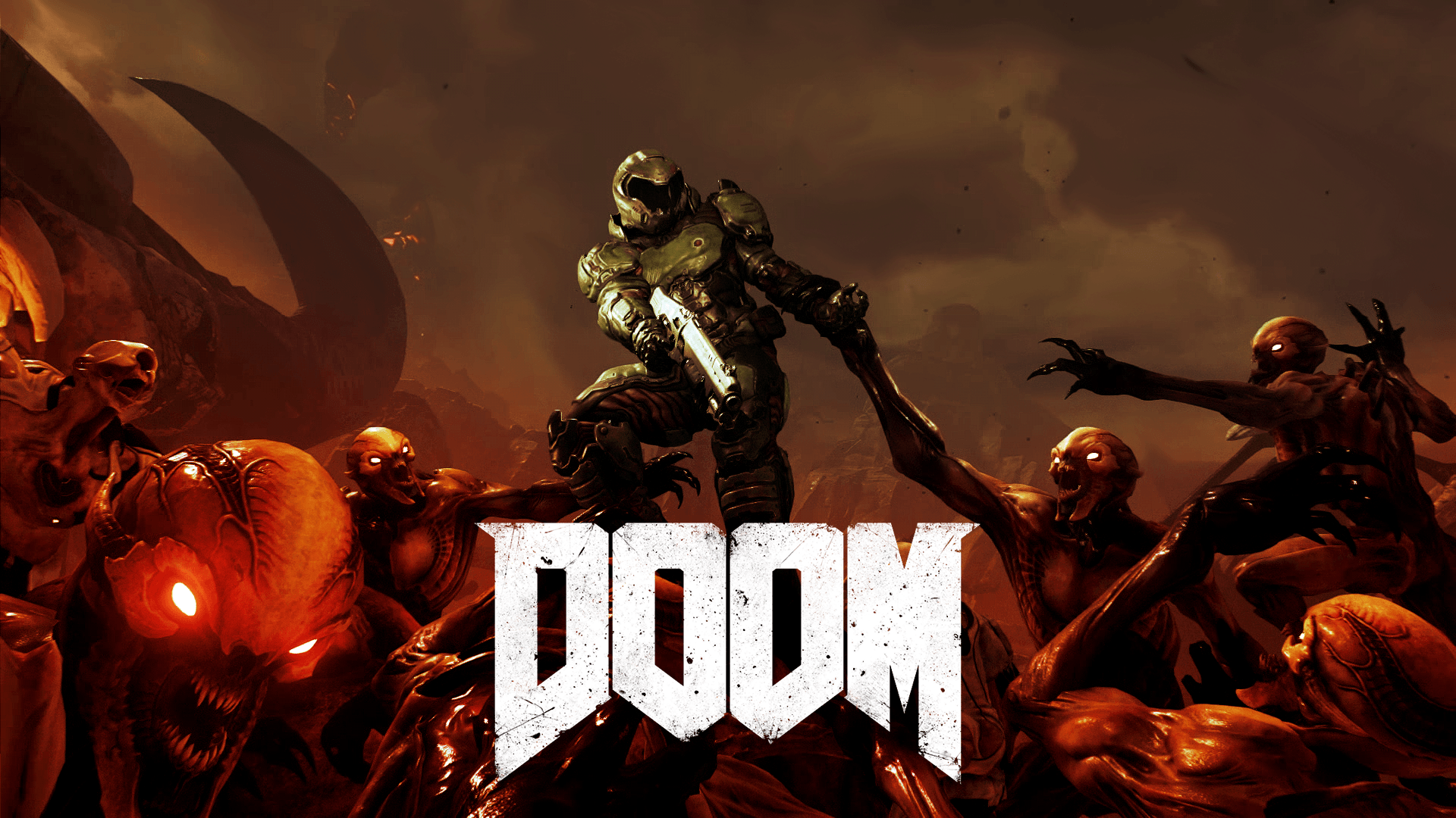 Doom Slayer contro demoni, 1920x1080 1080p, Desktop