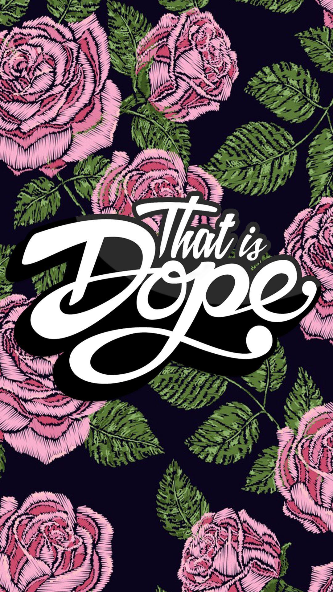 Rose rosa scritta Dope, 1080x1920 Full HD Verticale, iPhone Pro Max
