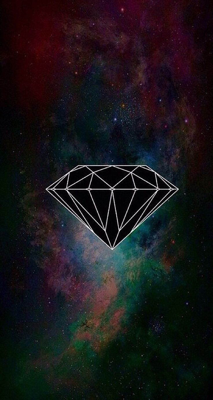 Diamante geometrico su nebulosa spaziale, 736x1377 Full HD Verticale, iPhone Plus