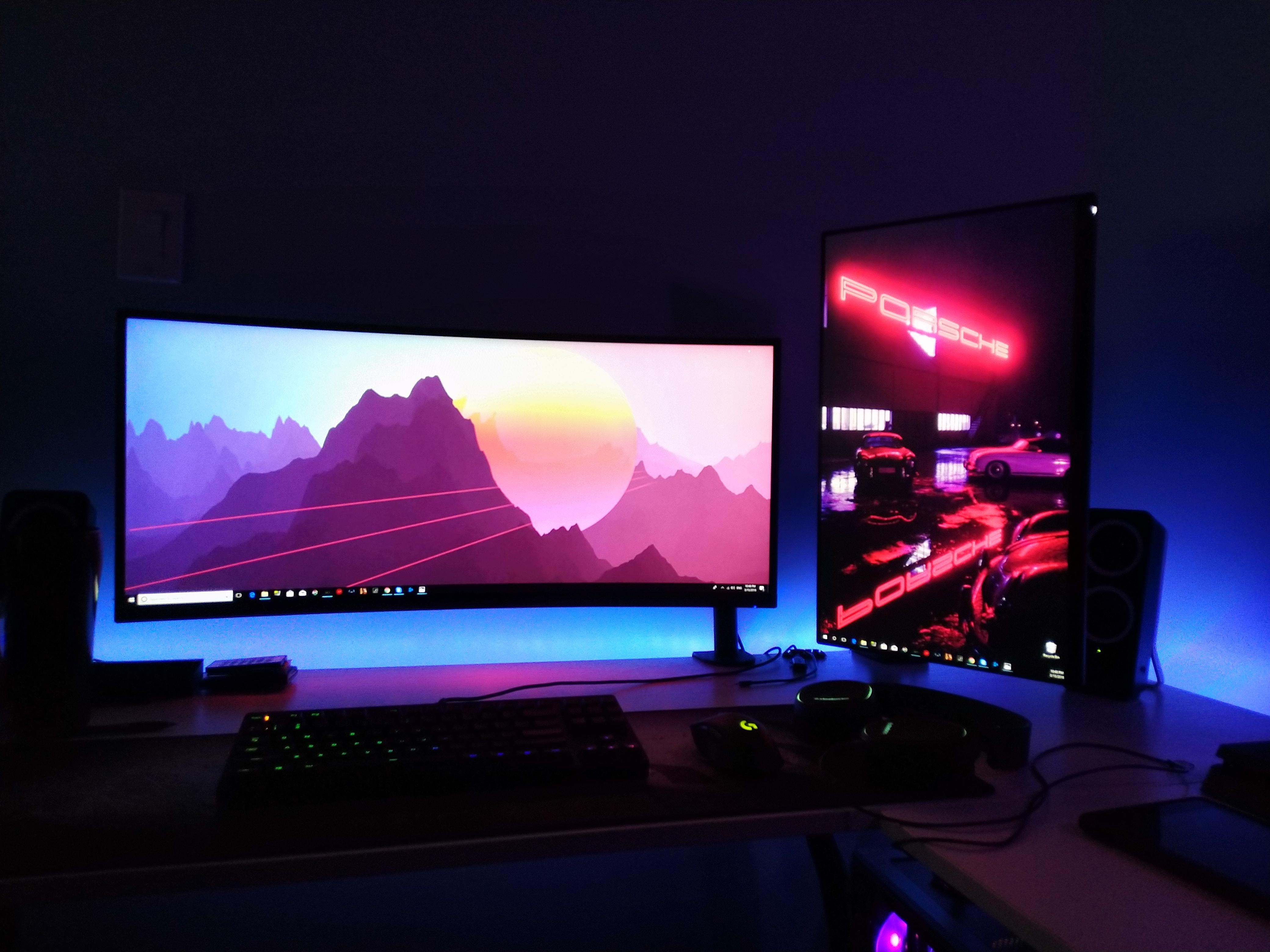 Portali sfere luminose tra nuvole, 3840x1080 Panoramico, Dual Screen