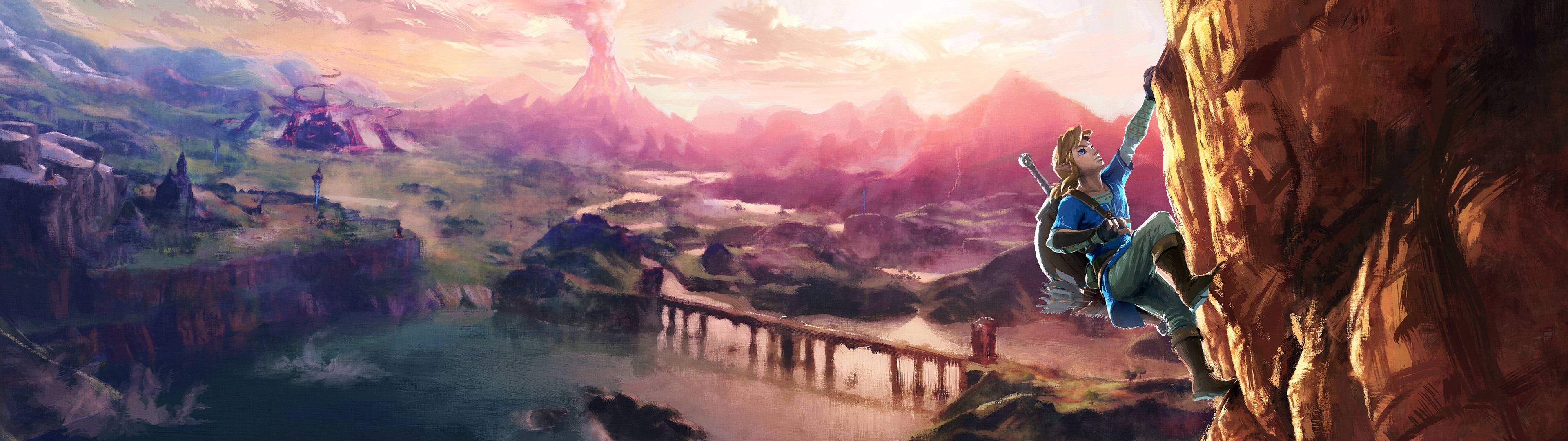 Zelda Breath of the Wild paesaggio, action-adventure, 3840x1080 Ultrawide, Dual Monitor