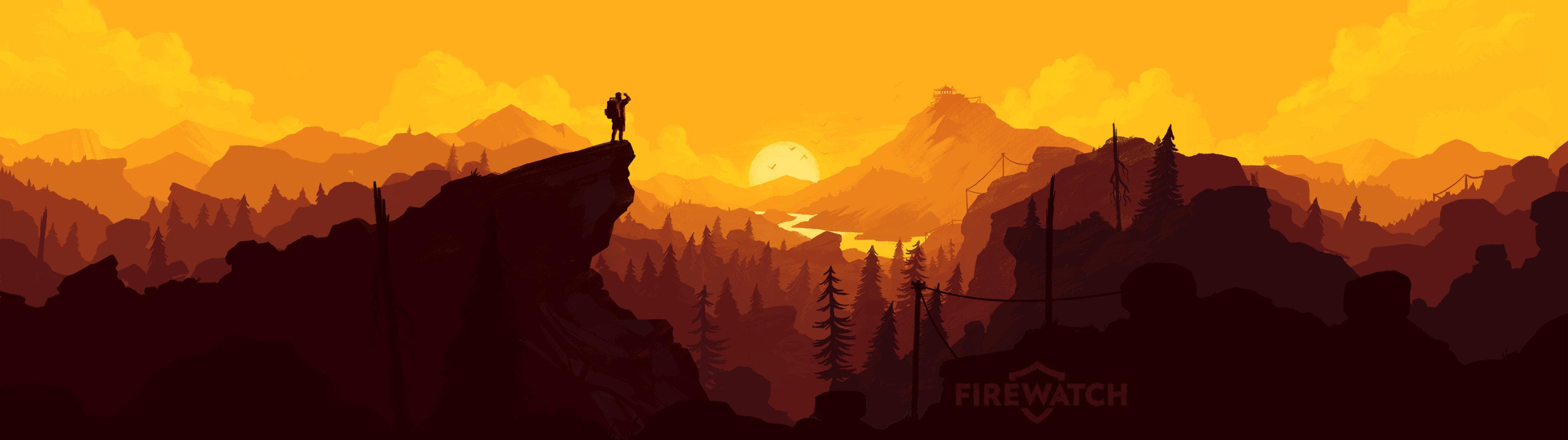 paesaggio montano tramonto arancione, 3840x1080 Ultrawide, Monitor 4K