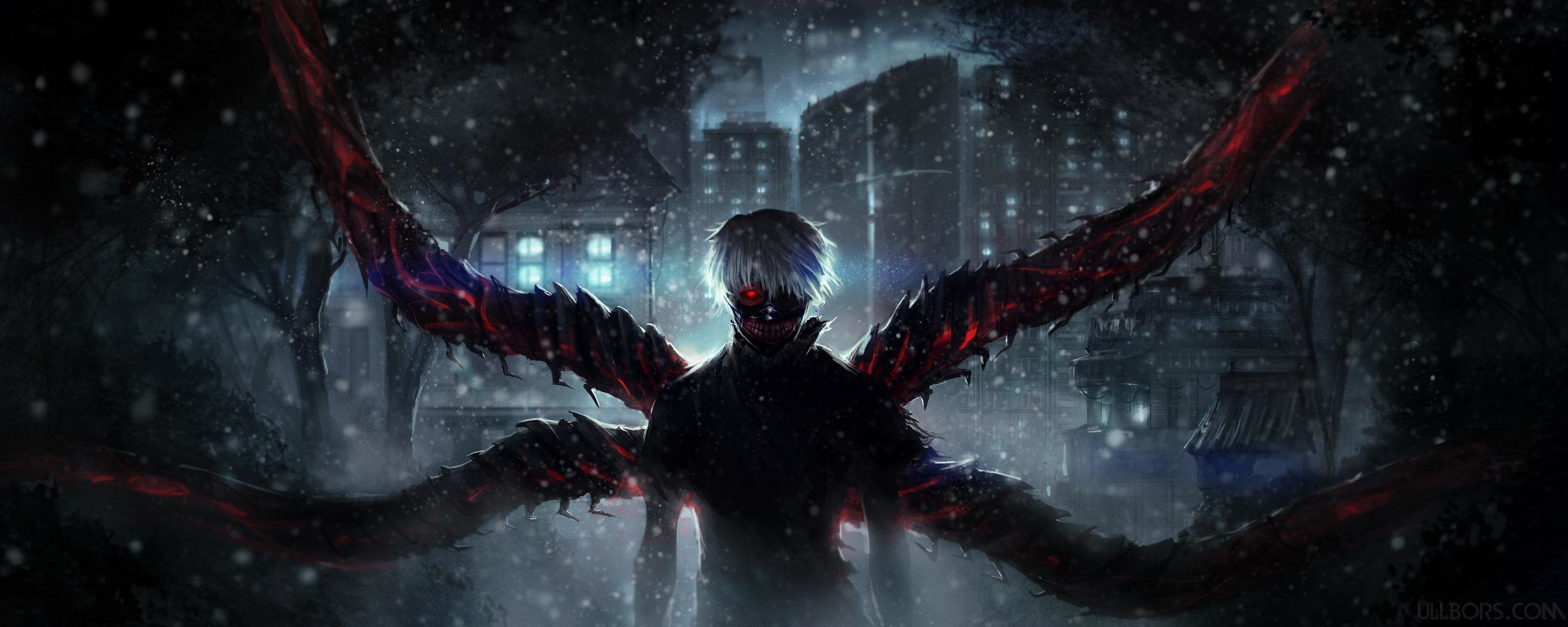 Creatura alata anime scura, 2560x1024 Ultrawide, Dual Monitor