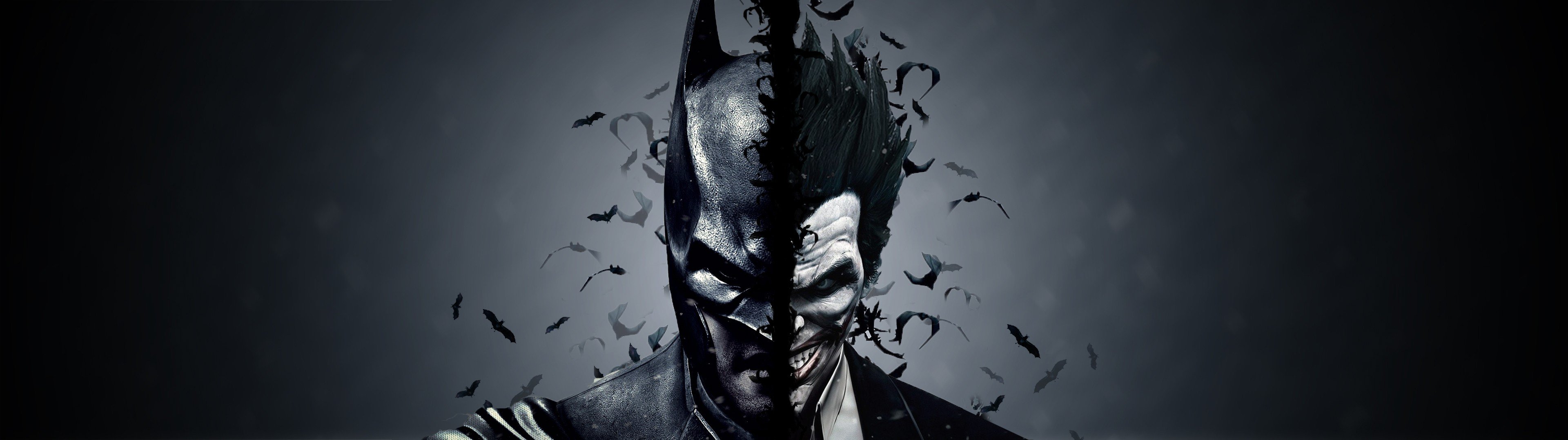 Batman e Joker maschera, DC Comics, 3840x1080 Panoramico, Dual Screen