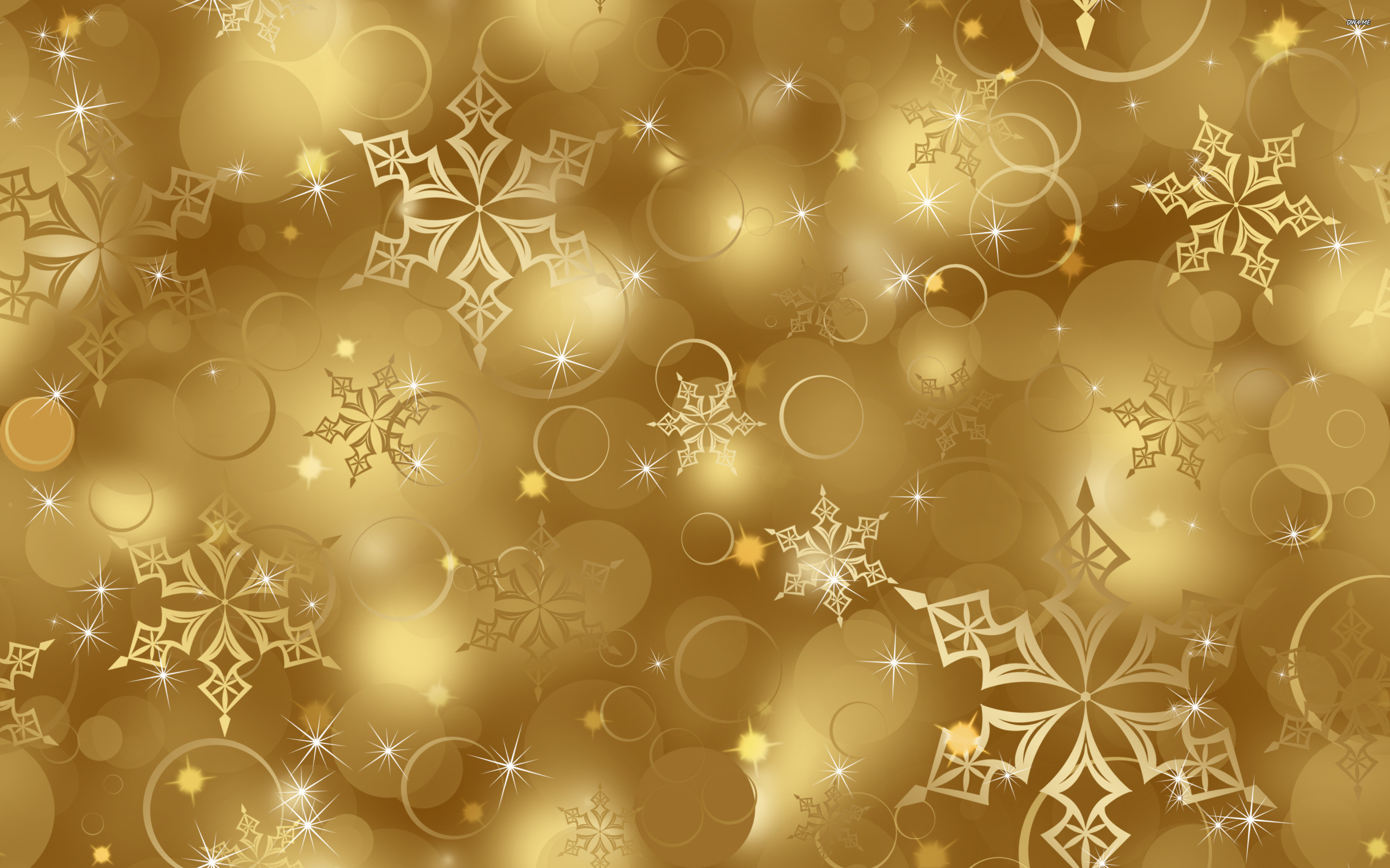 Fiocchi di neve dorati natalizi, 2880x1800 WQXGA, Desktop
