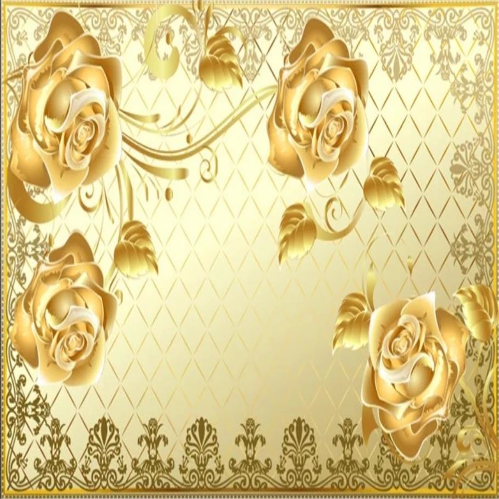 Rose dorate 3D decorative, 1000x1000 HD, iMac
