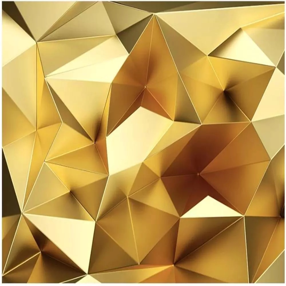Sfondo geometrico dorato 3D, 1000x1000 HD, PC