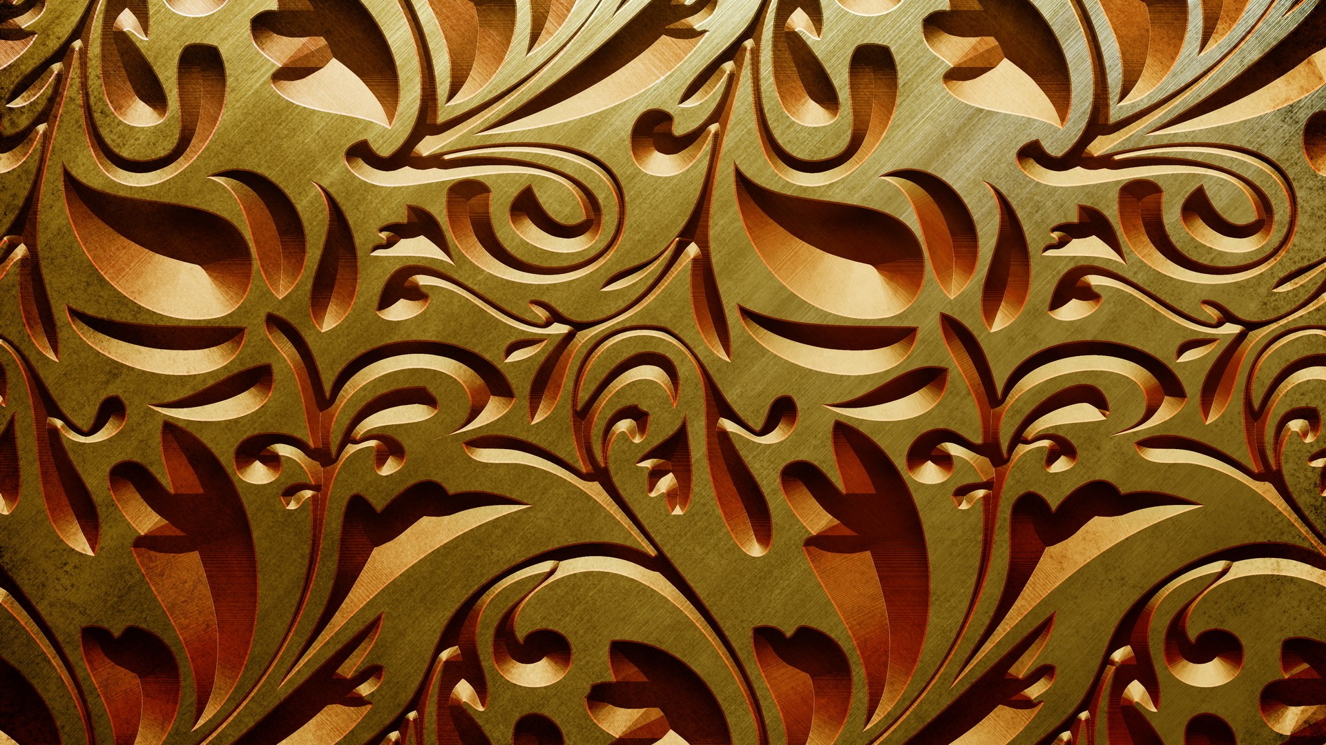Motivo floreale dorato inciso, 1920x1080 1080p, PC Desktop