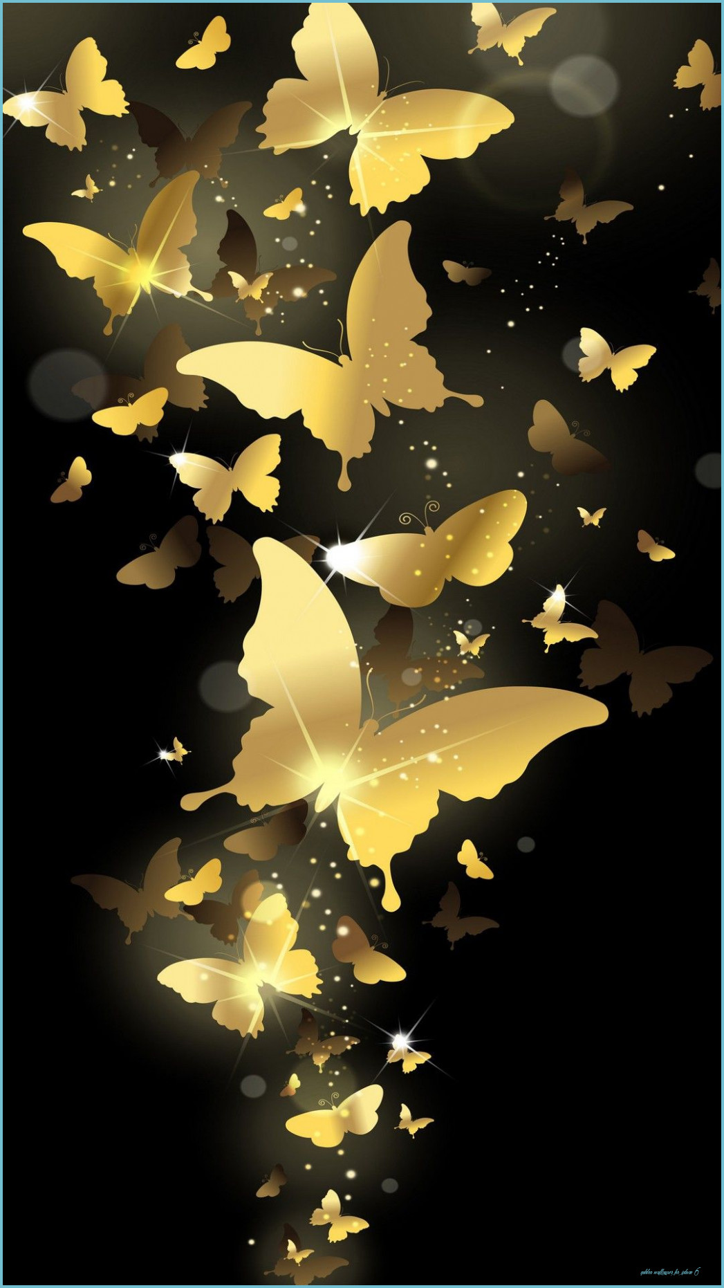 Farfalle dorate su nero, 1047x1862 Full HD Verticale, Samsung Galaxy
