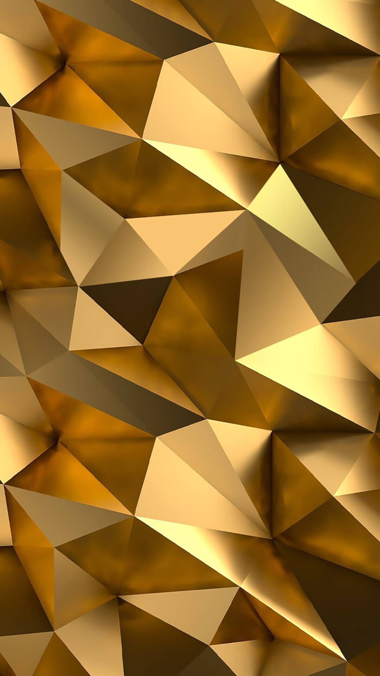 Poligoni geometrici dorati astratti, 1242x2208 Verticale, Mobile