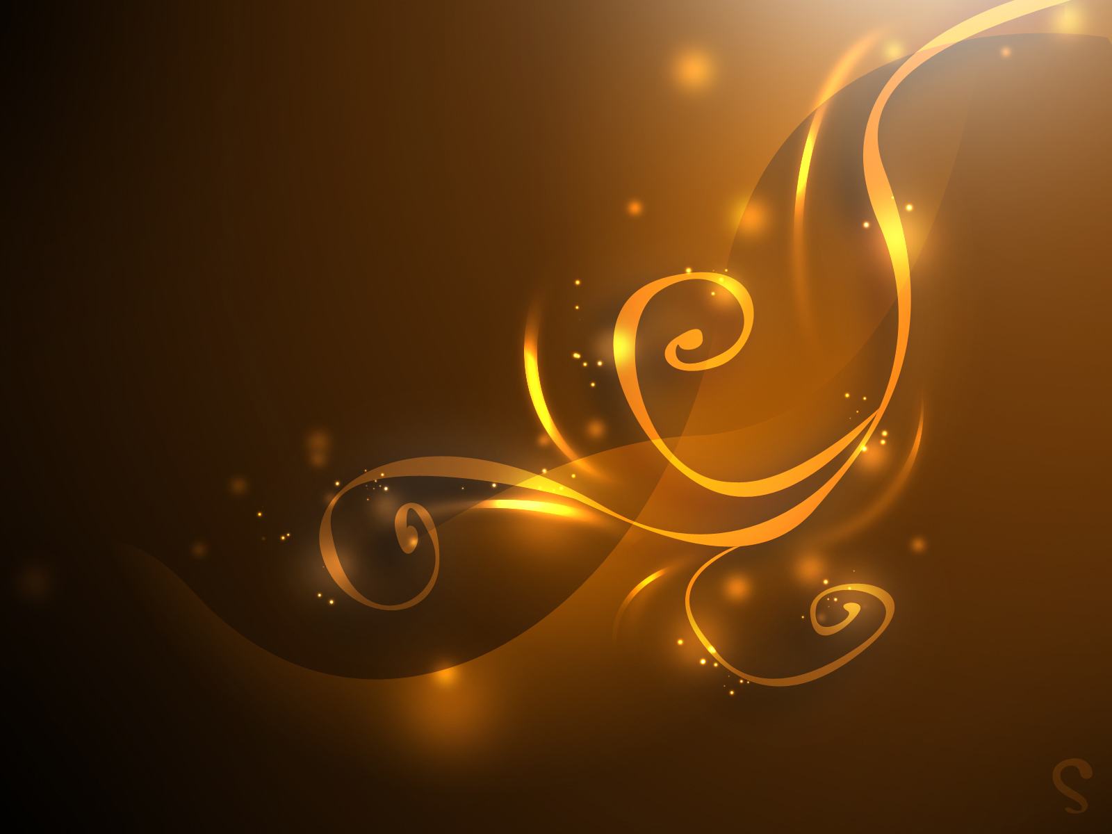 Spirali dorate astratte luminose, 1600x1200 HD, Desktop